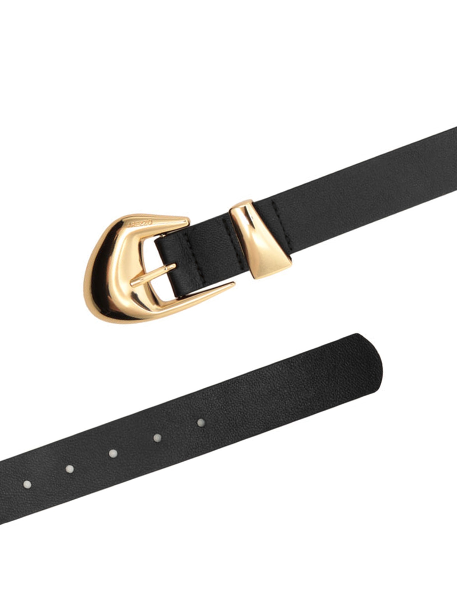 Cinto Feminino Couro Médio Fivela Orgânica Dourada Preto Arezzo