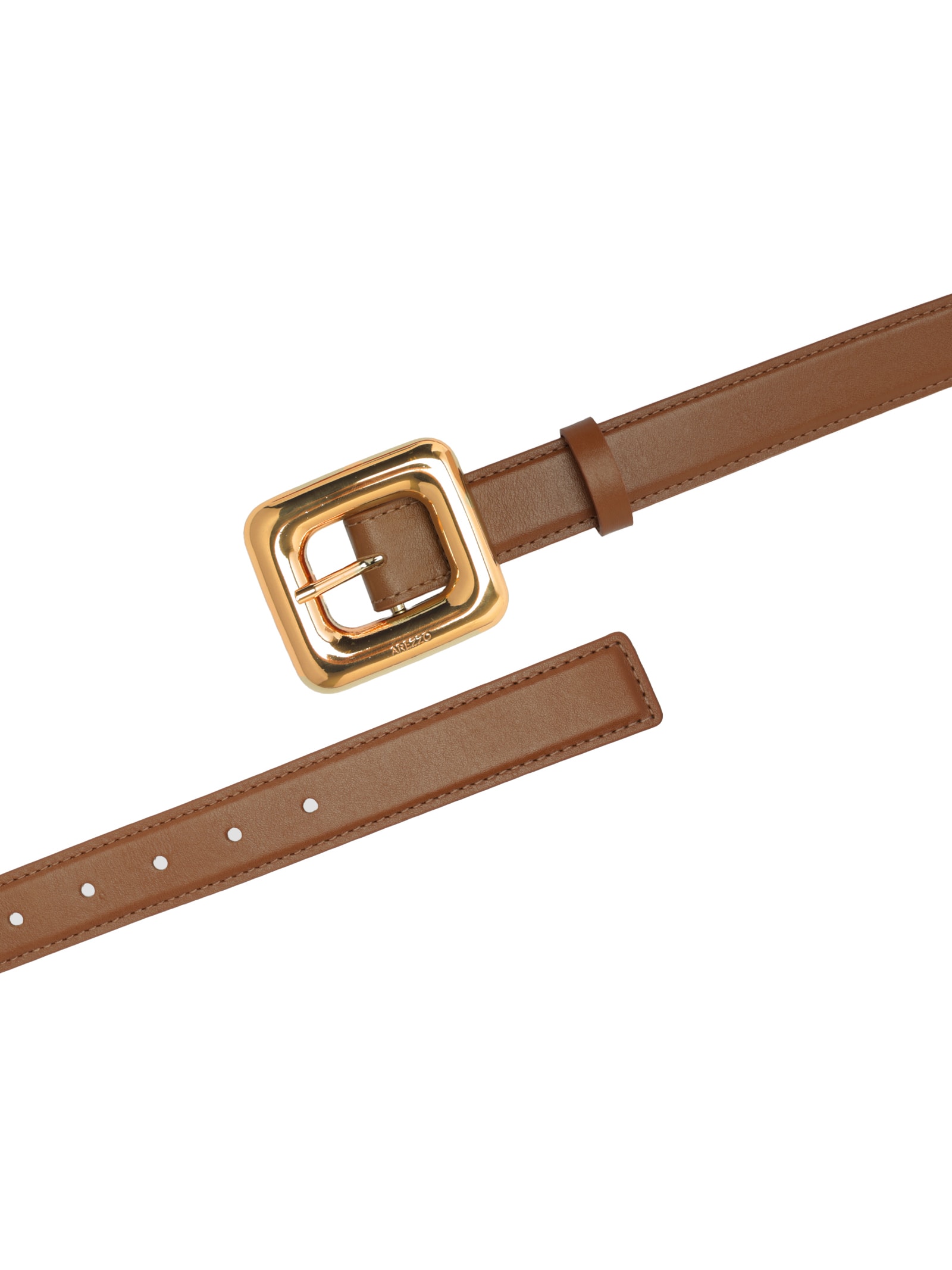 Cinto Feminino Couro Médio Maxi Fivela Quadrada – Marrom Arezzo
