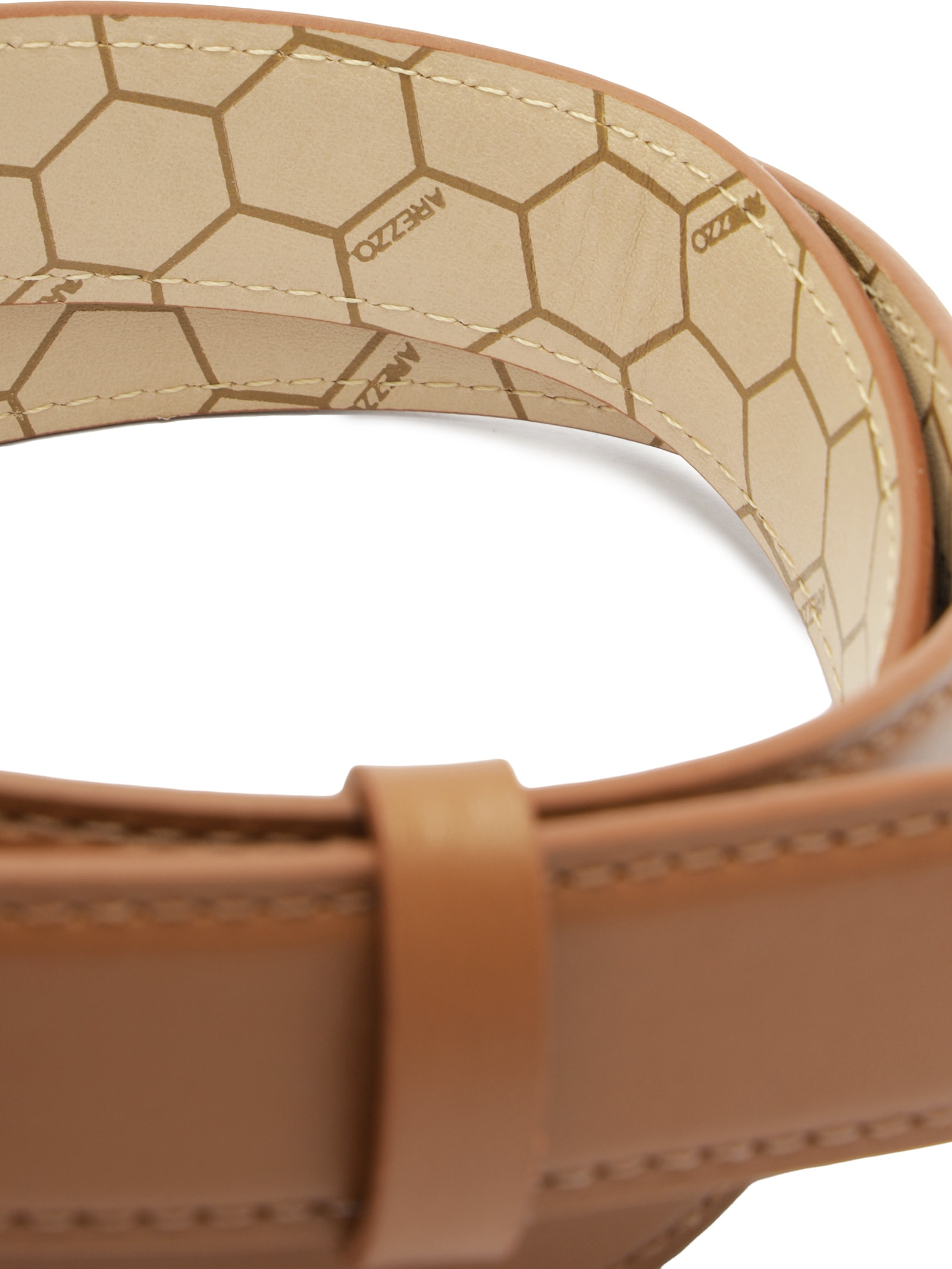 Cinto Feminino Couro Médio Maxi Fivela Quadrada – Marrom Arezzo