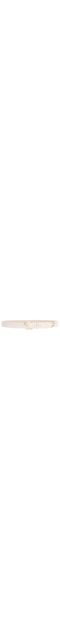 Cinto Feminino Couro Ponteira Metal - Off White