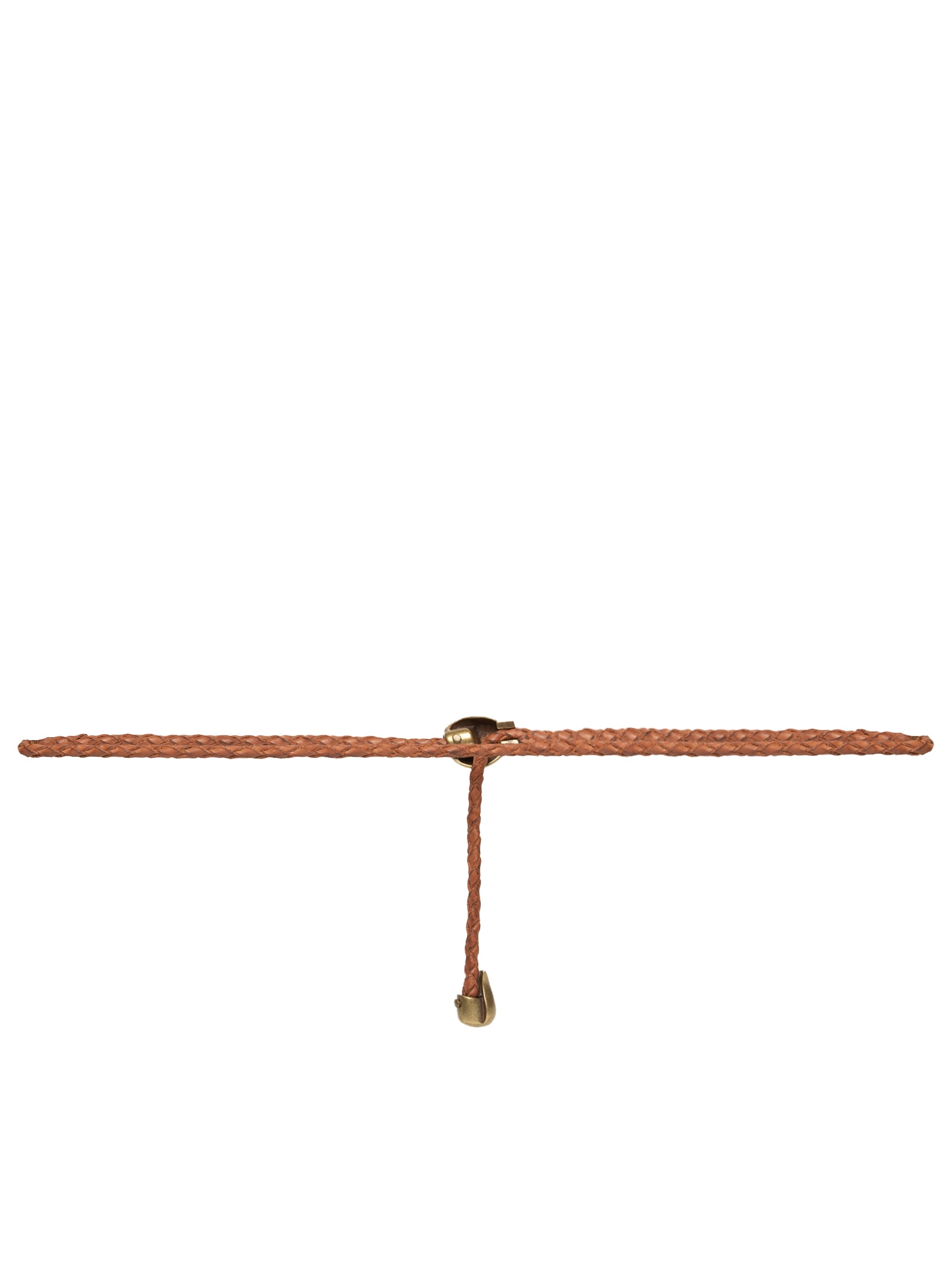 Cinto Feminino Couro Tressê Metal Paisley Marrom Maria Filó