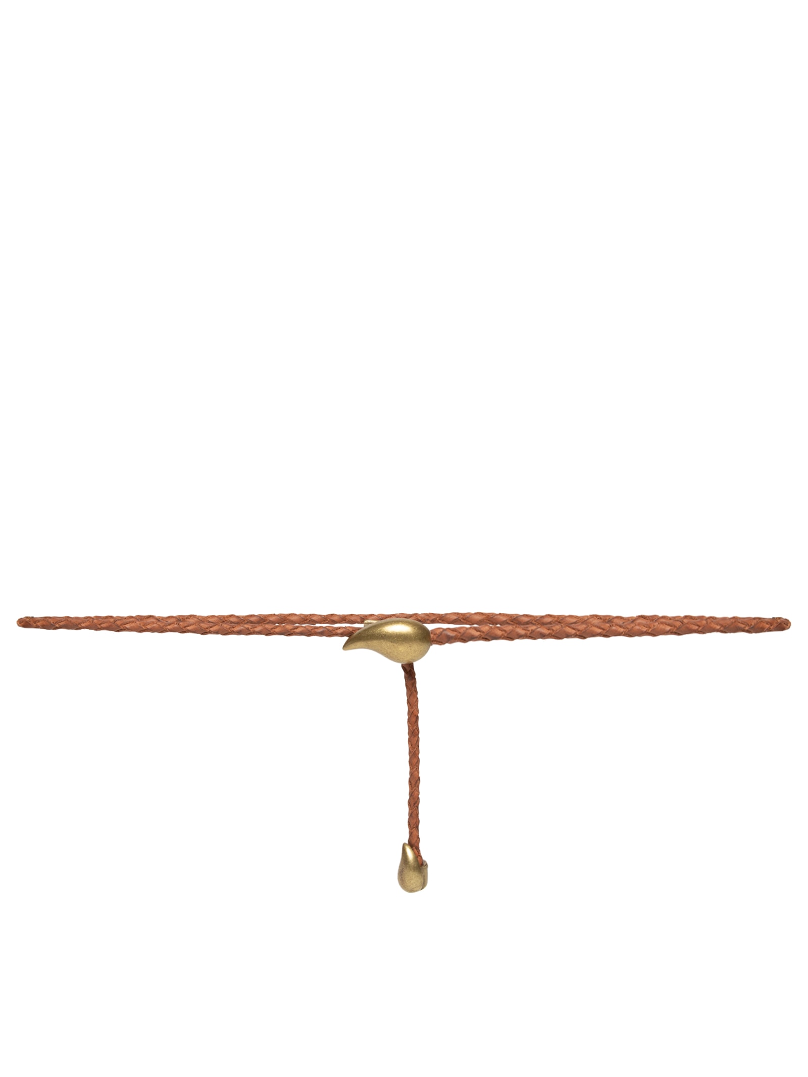 Cinto Feminino Couro Tressê Metal Paisley Marrom Maria Filó