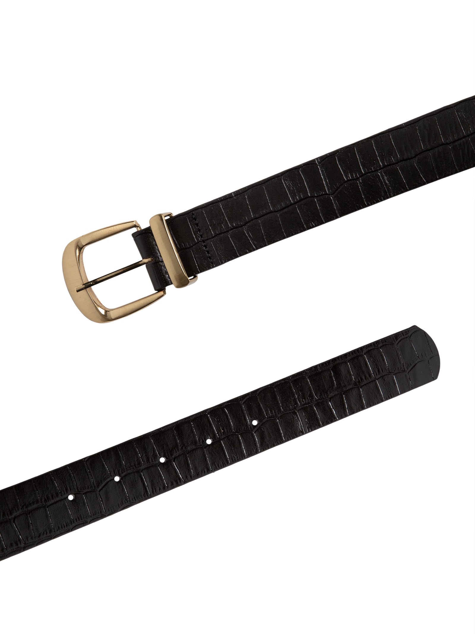 Cinto Feminino Croco Em Couro Marrom Market 33