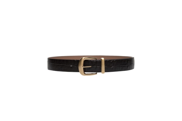 Cinto Feminino Croco Em Couro - Marrom