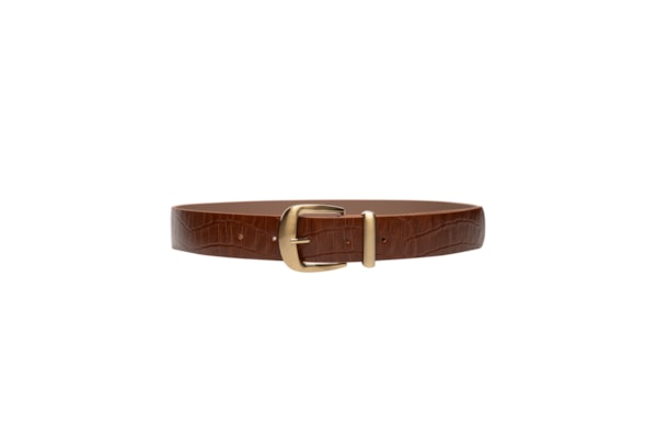 Cinto Feminino Croco Em Couro - Marrom