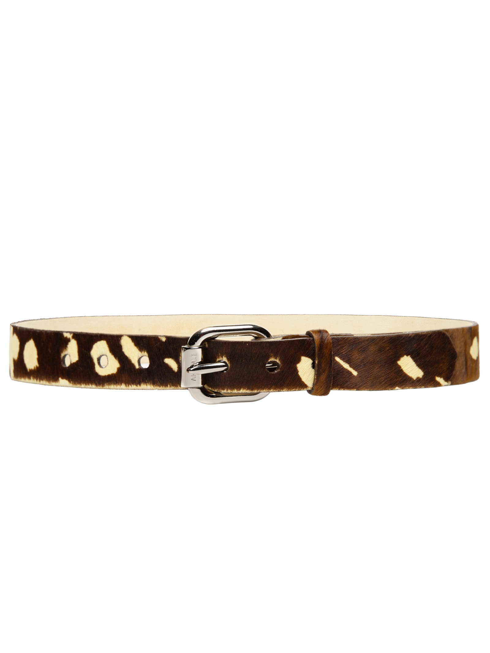 Cinto Feminino De Couro Hiper Bold Fur Marrom Animale