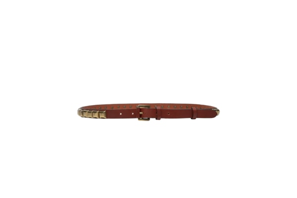 Cinto Feminino De Couro Maxi Spike - Marrom