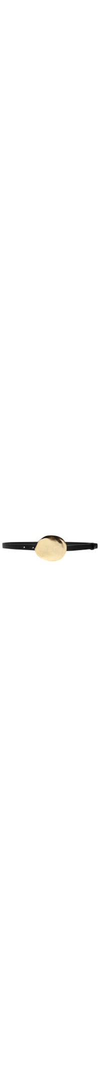 Cinto Feminino De Couro Metal Batido - Preto
