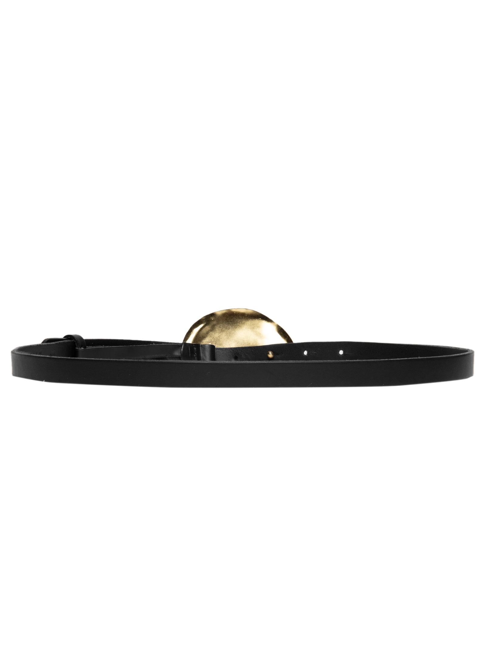 Cinto Feminino De Couro Metal Batido Preto Animale