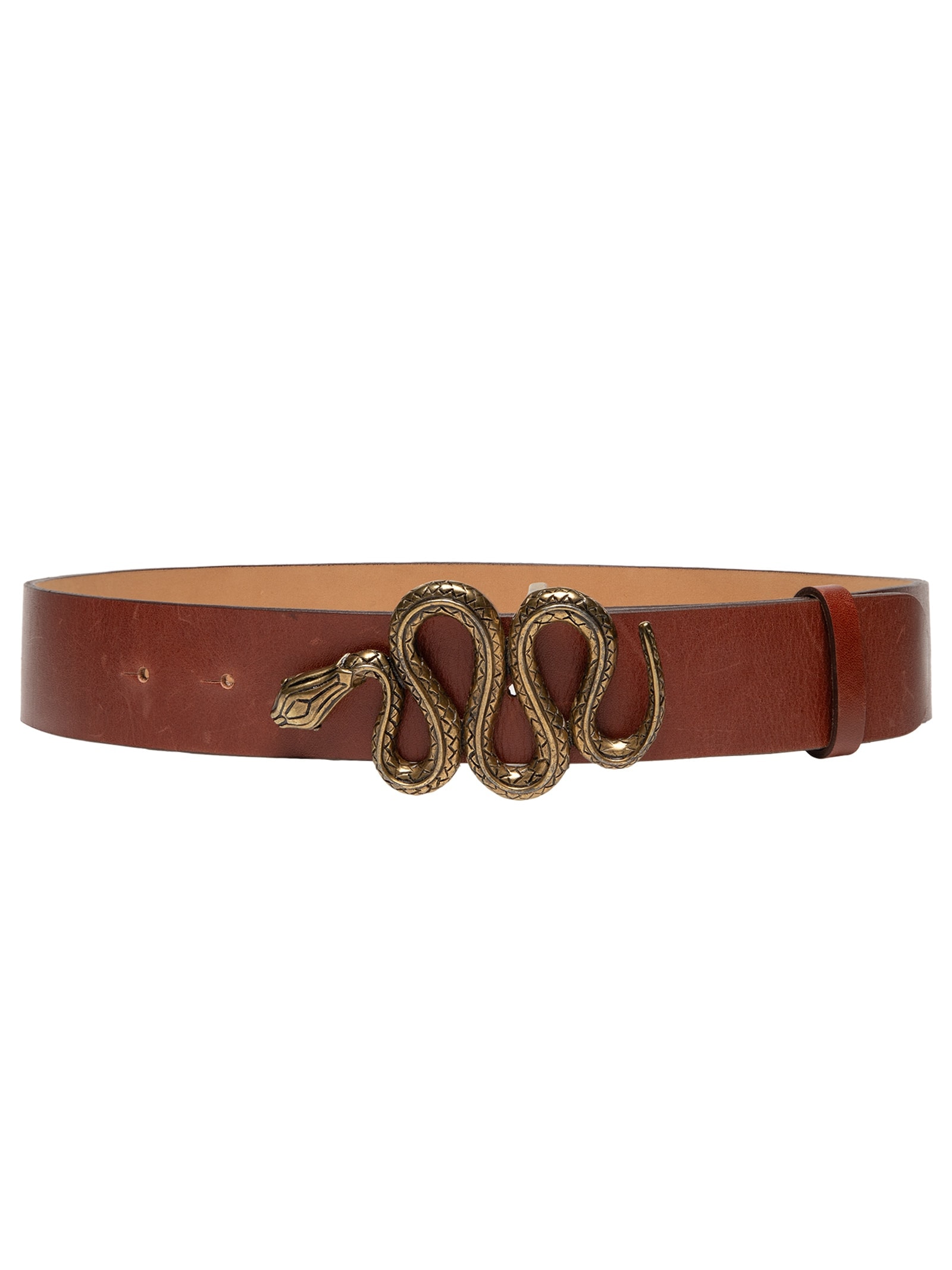 Cinto Feminino de Couro Snake Marrom Animale