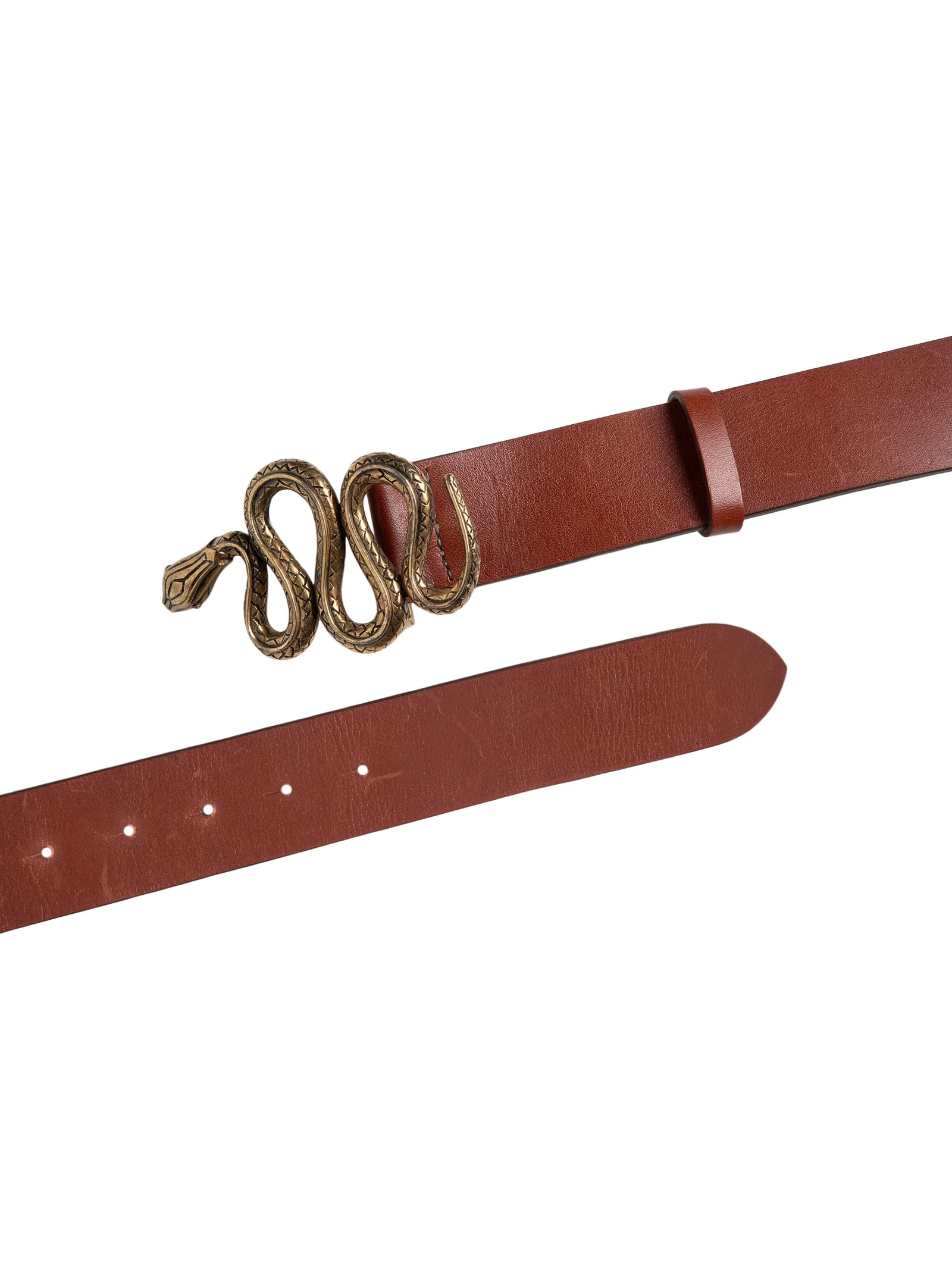 Cinto Feminino de Couro Snake Marrom Animale