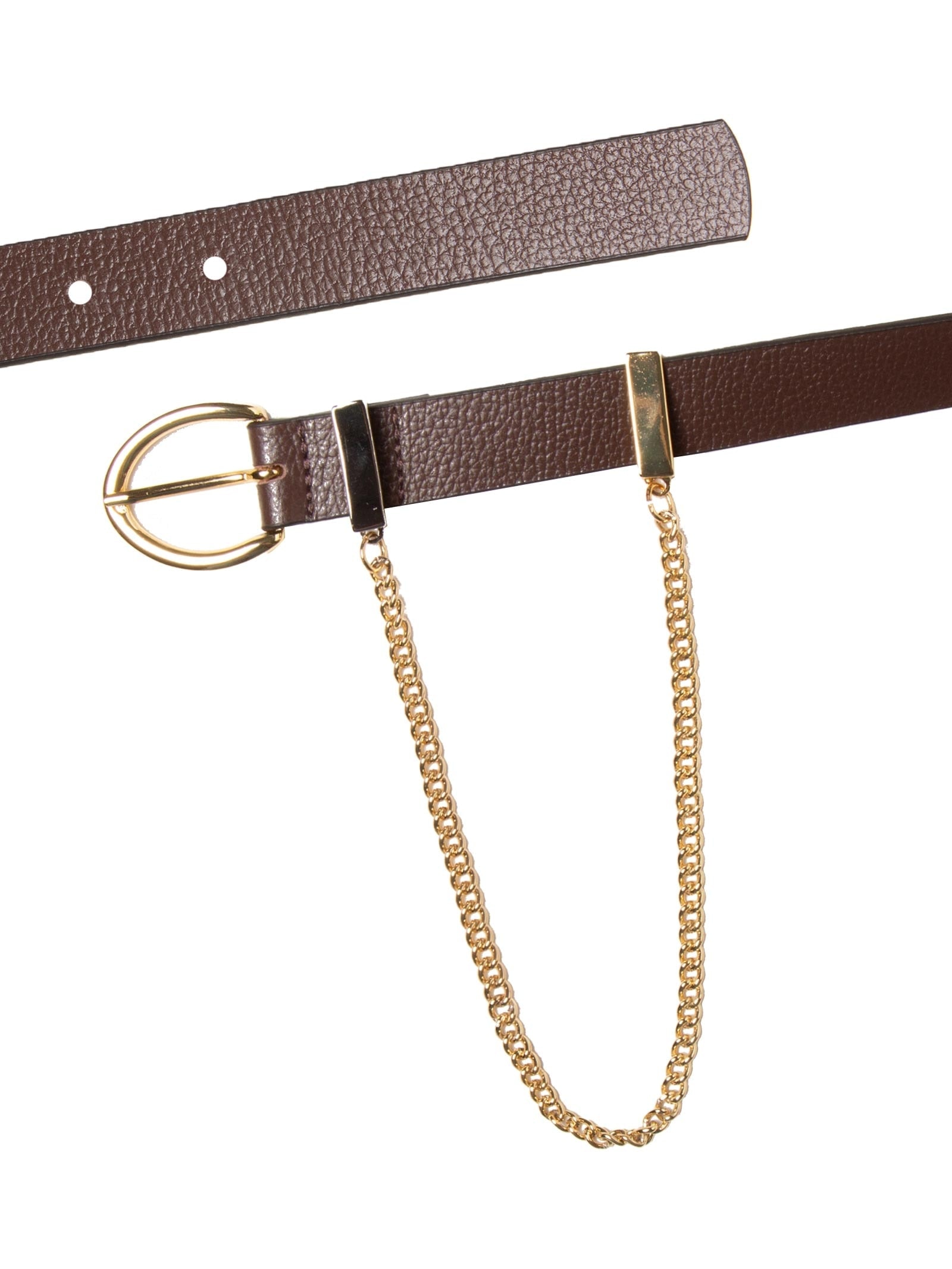 Cinto Feminino Detalhe Corrente Viena Marrom Luiza Barcelos