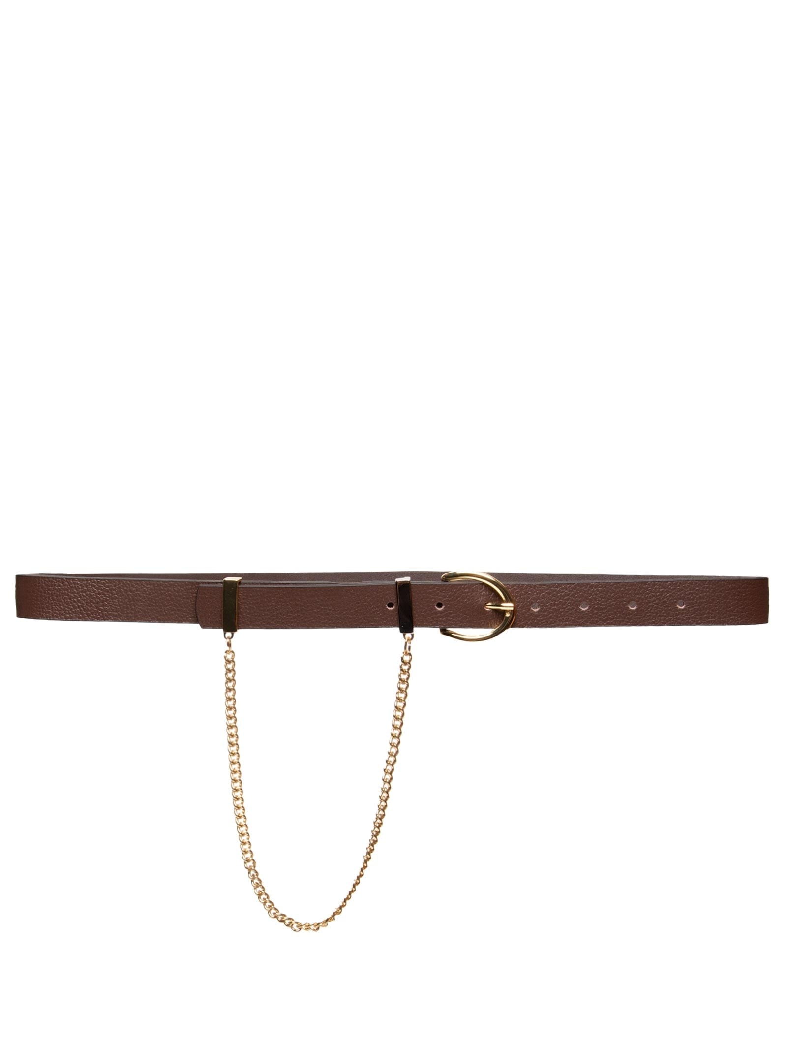 Cinto Feminino Detalhe Corrente Viena Marrom Luiza Barcelos