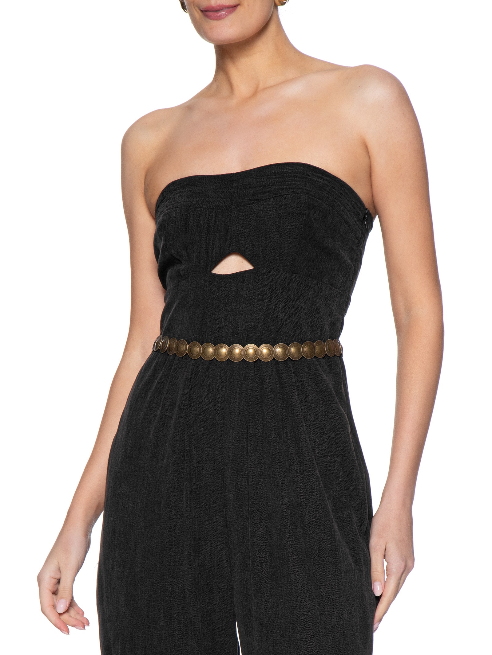 Cinto Feminino Elástico de Medalhas Marrom Maria Filó