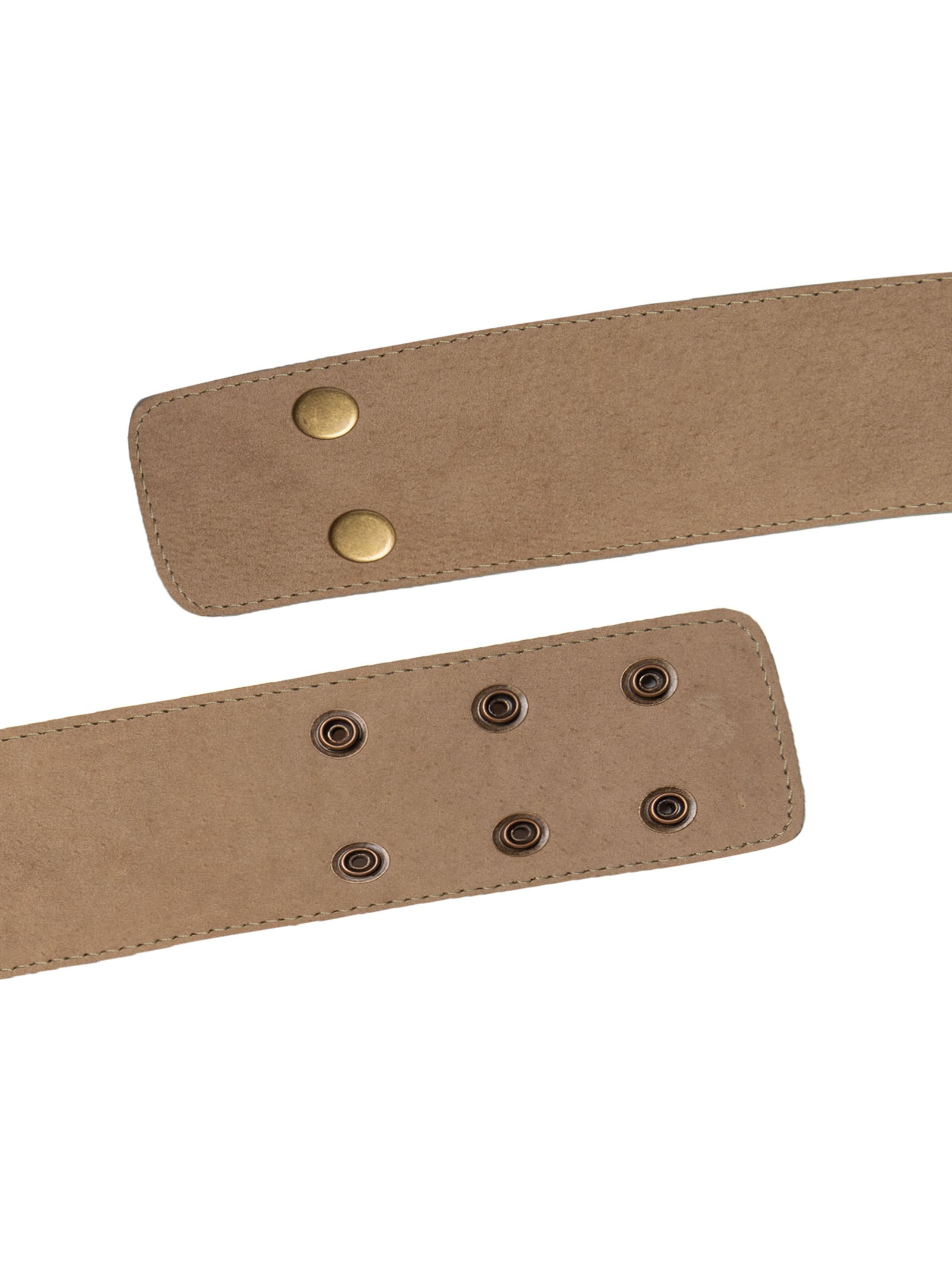 Cinto Feminino Em Camurça Com Dente Bege Maria Filó