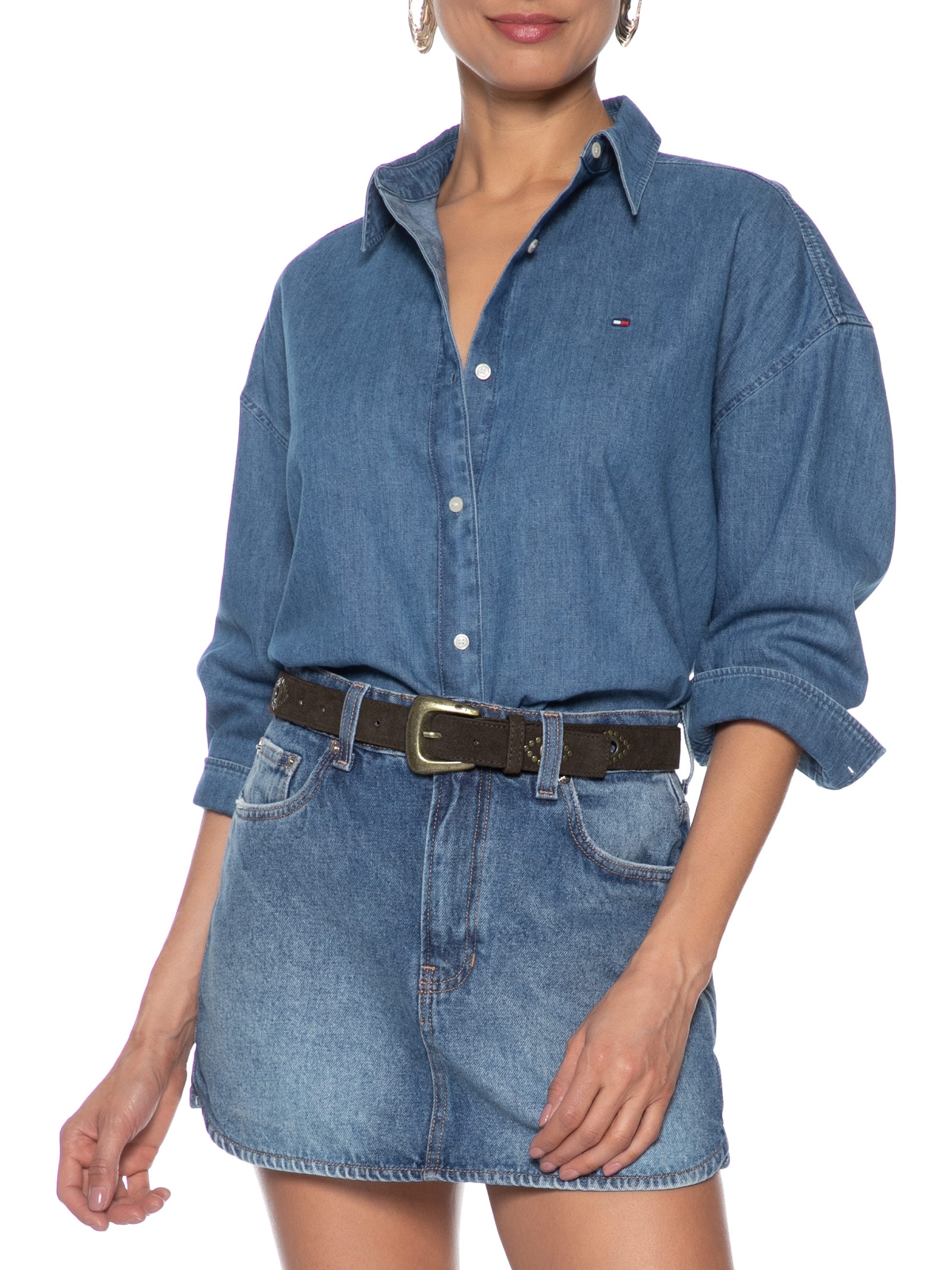 Cinto Feminino Em Camurça Com Ilhós – Marrom Market 33