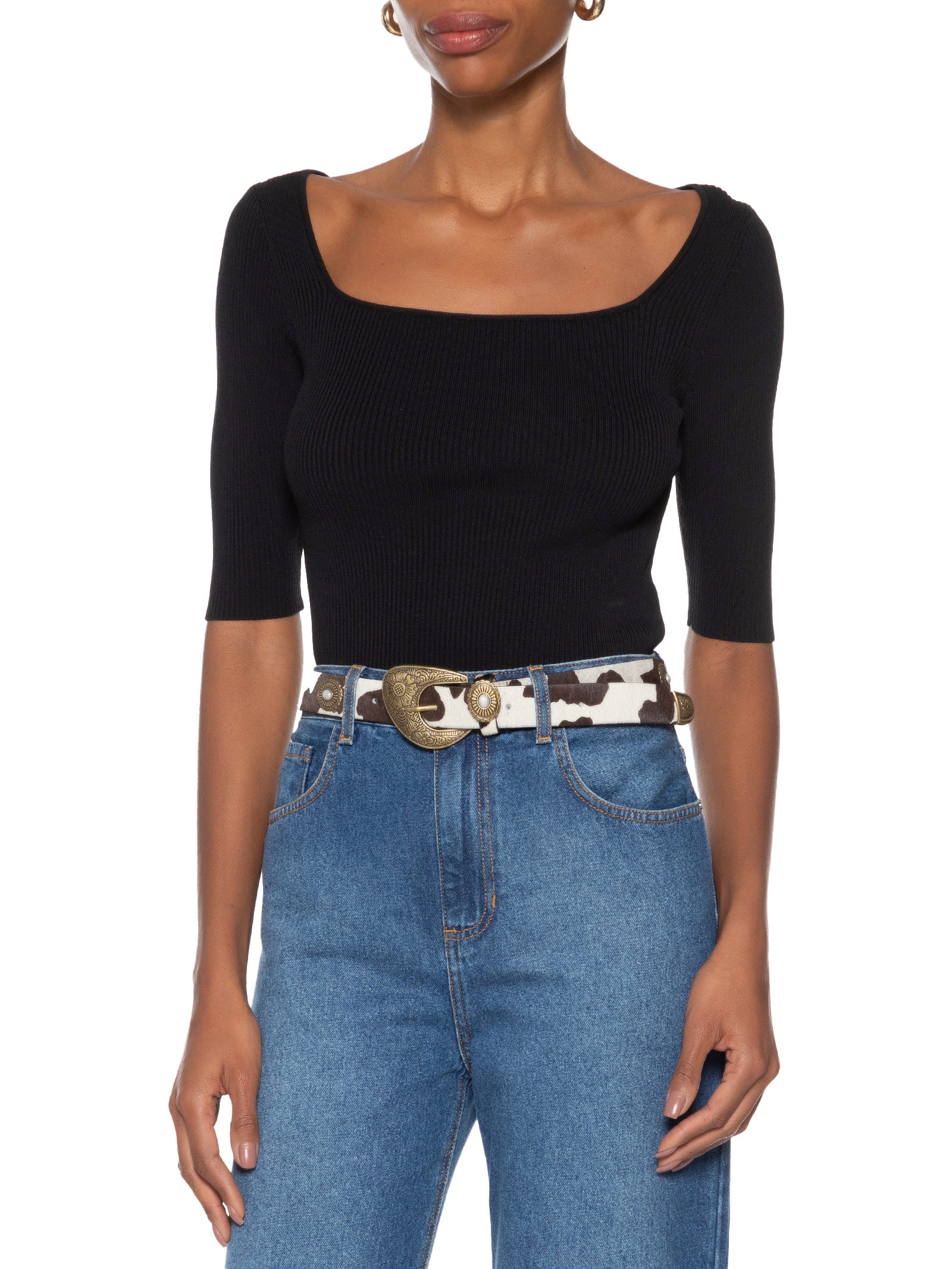 Cinto Feminino Em Couro Animal Print Market 33