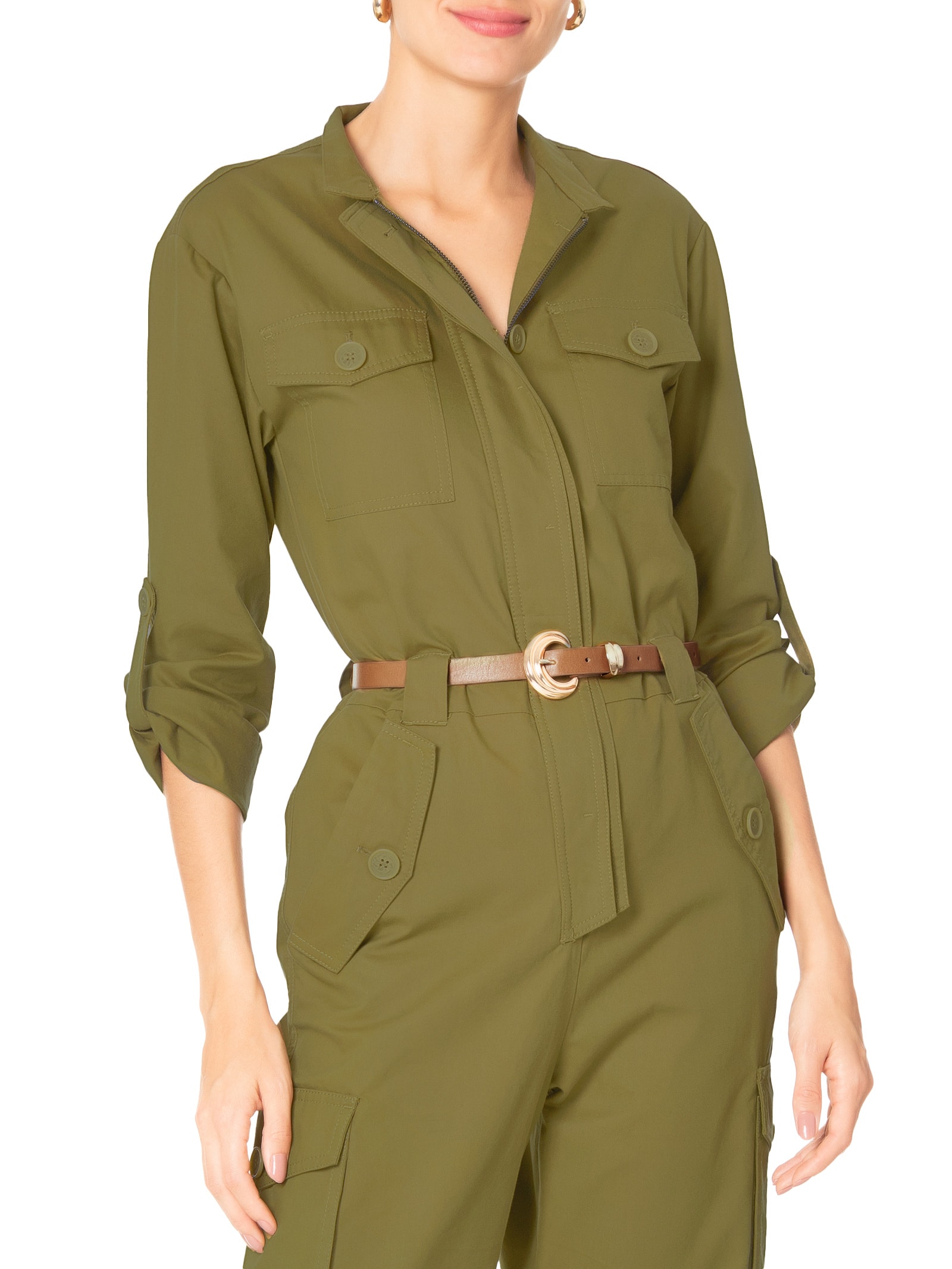 Cinto Feminino Em Couro Com Fivela Arredondada Bege Market 33