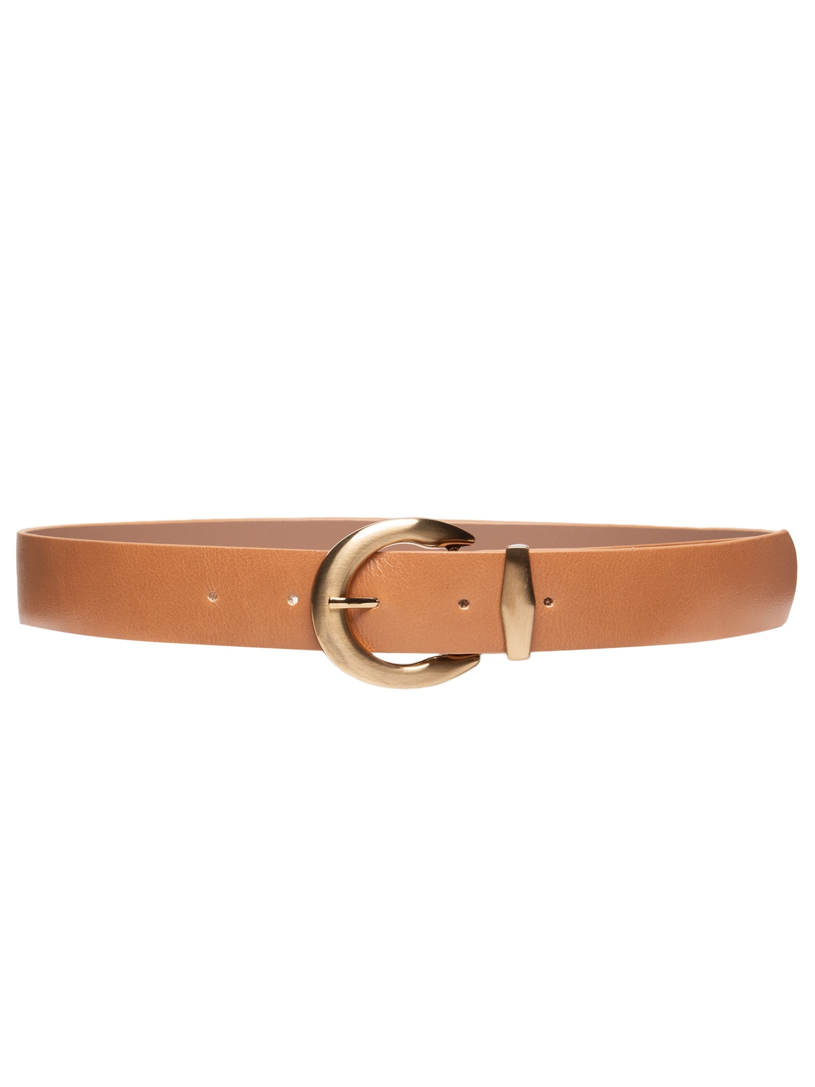 Cinto Feminino Em Couro Com Fivela Arredondada Bege Market 33