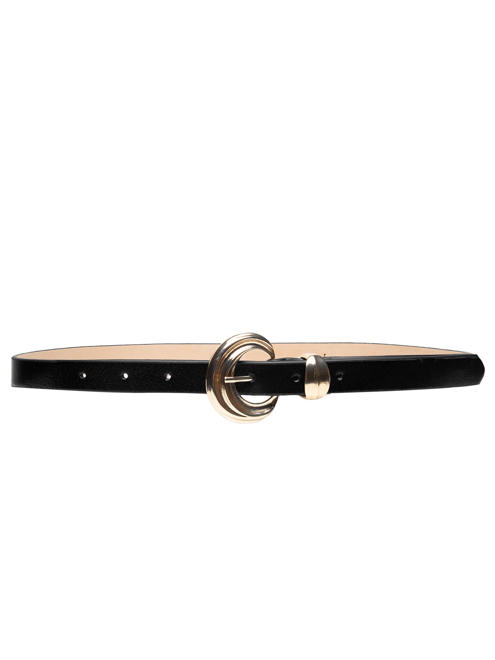 Cinto Feminino Em Couro Com Fivela Arredondada Preto Market 33