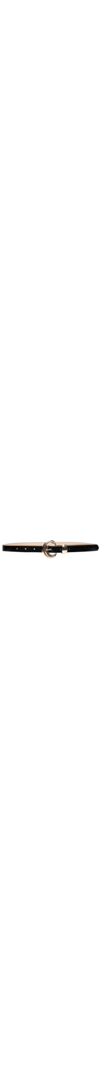Cinto Feminino Em Couro Com Fivela Arredondada - Preto