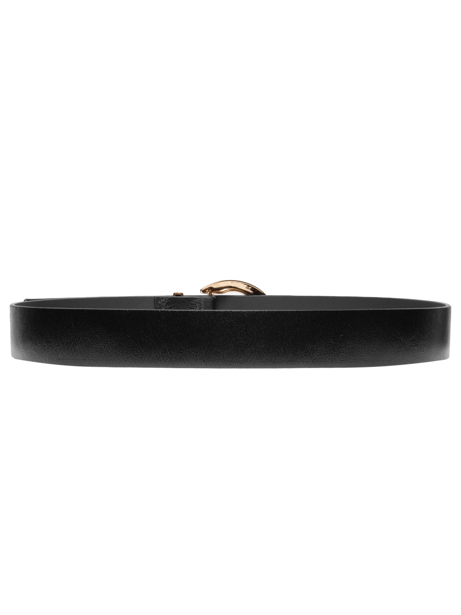 Cinto Feminino Em Couro Com Fivela Arredondada Preto Market 33
