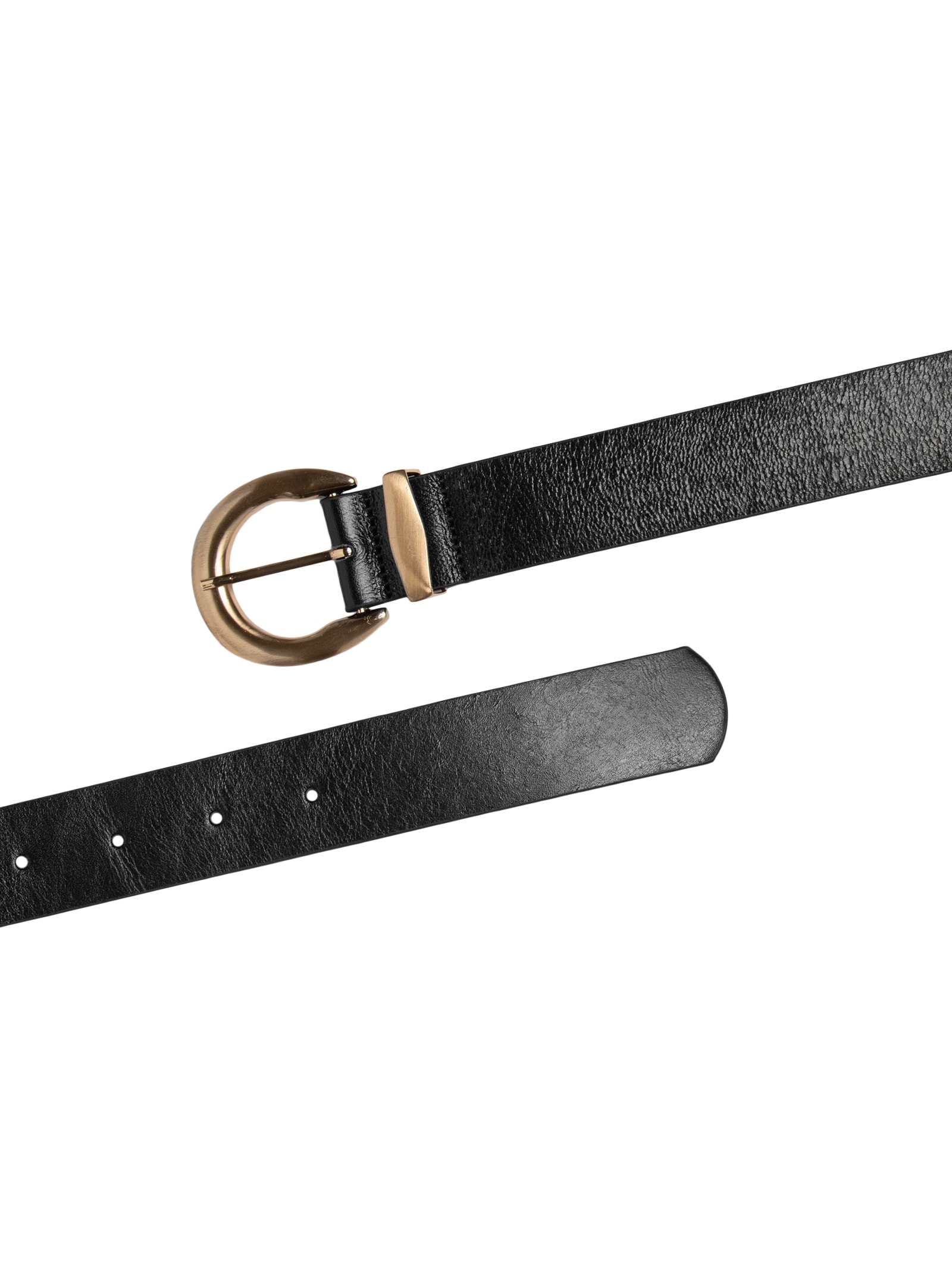 Cinto Feminino Em Couro Com Fivela Arredondada Preto Market 33