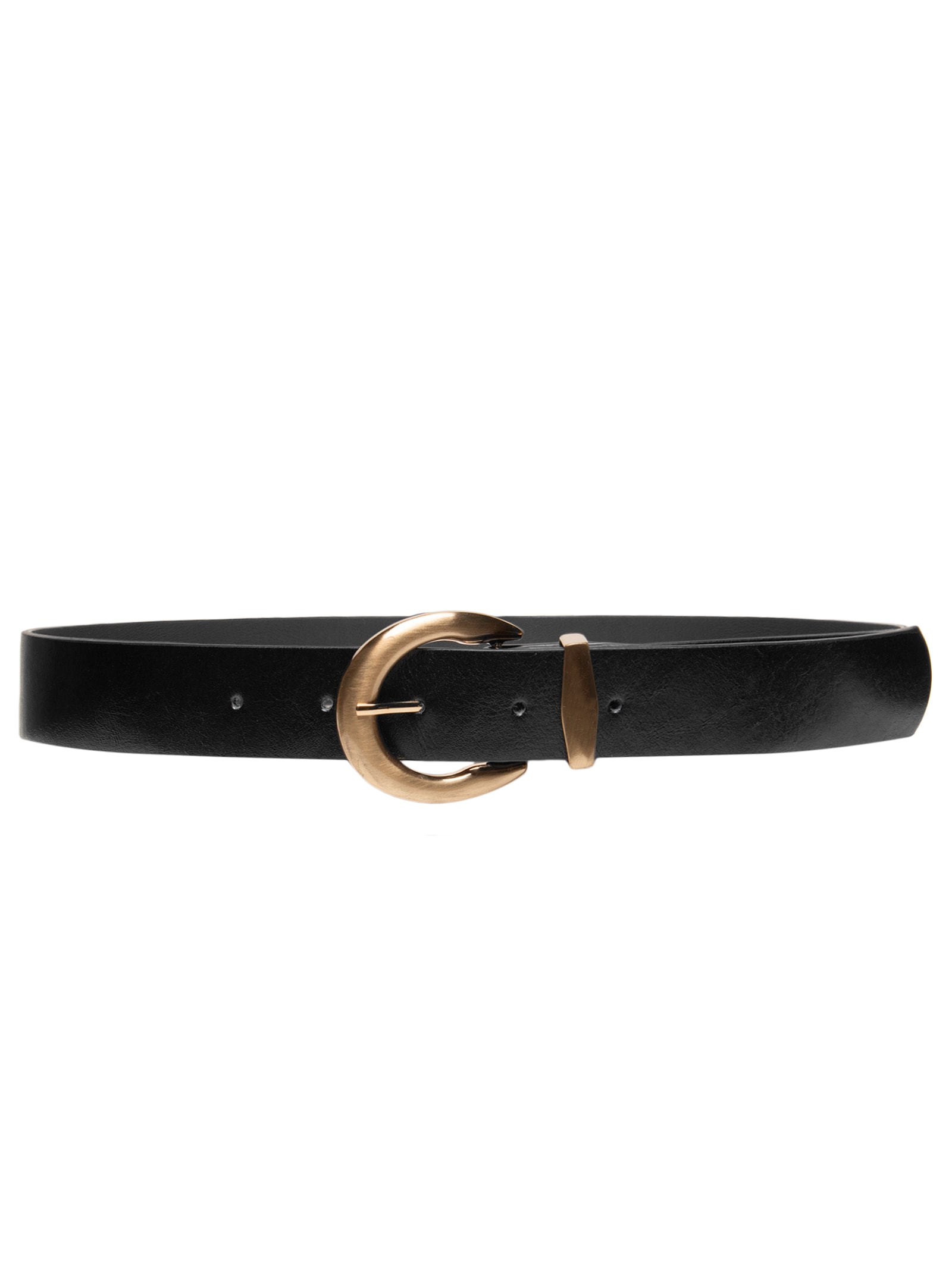 Cinto Feminino Em Couro Com Fivela Arredondada Preto Market 33