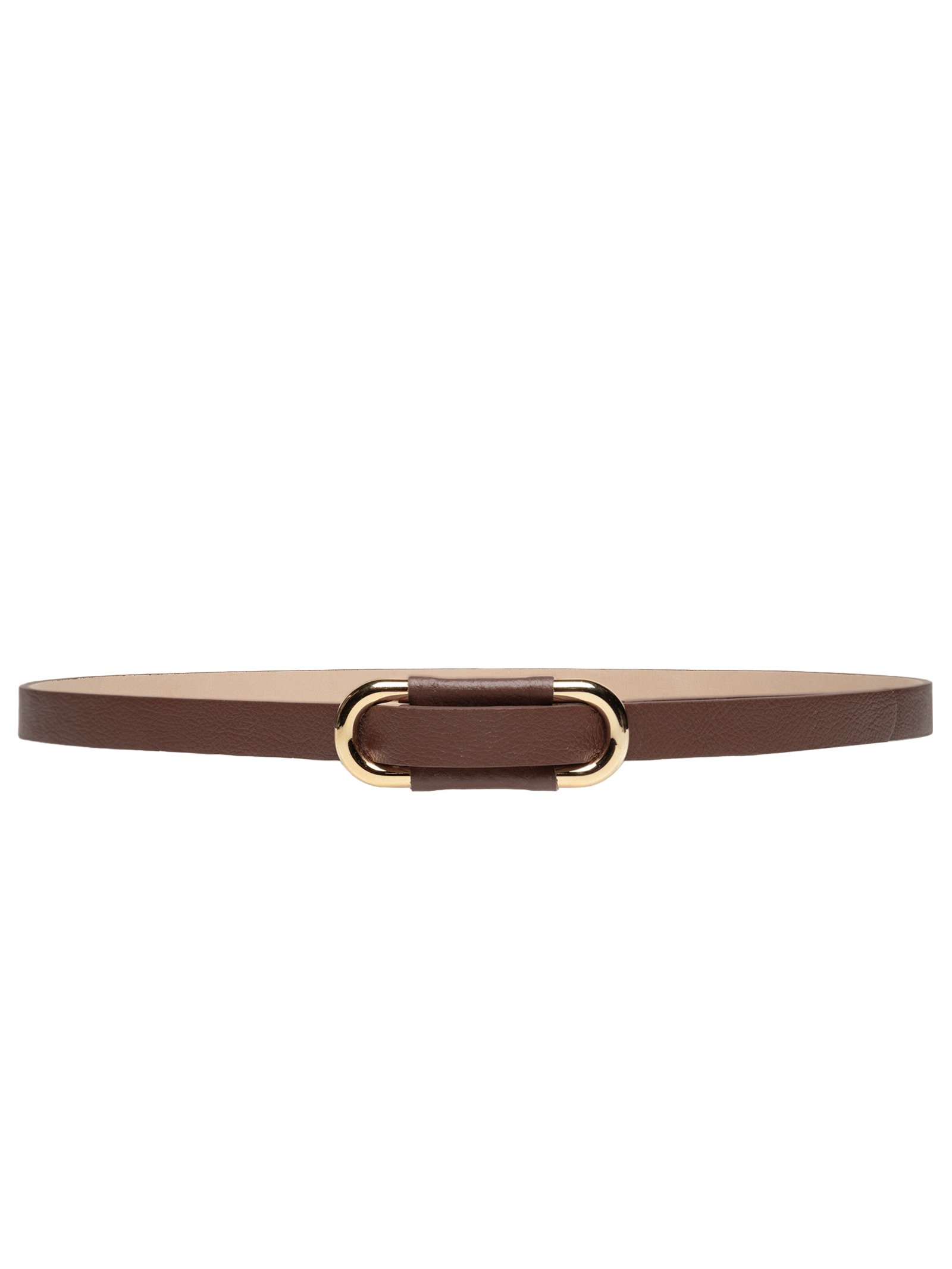 Cinto Feminino Em Couro Com Fivela Arredondada – Marrom Market 33