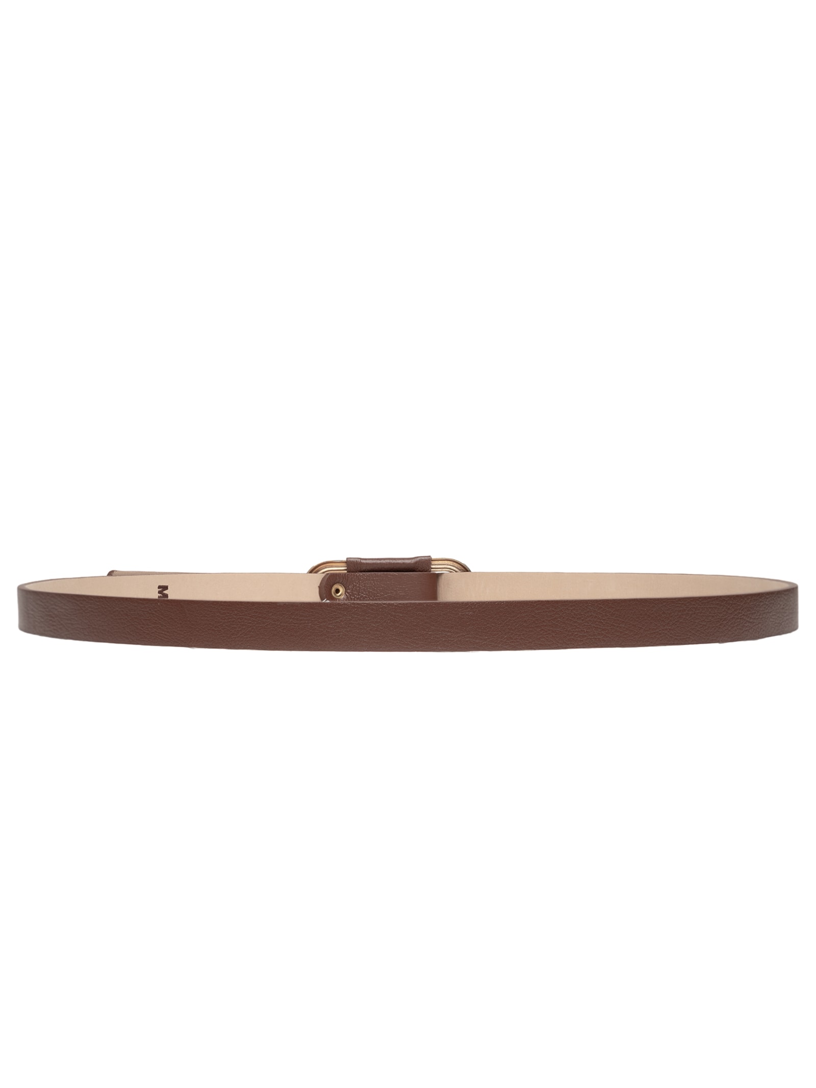 Cinto Feminino Em Couro Com Fivela Arredondada – Marrom Market 33