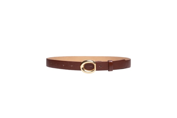 Cinto Feminino Em Couro Com Fivela Assimétrica - Marrom