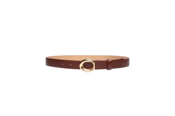 Cinto Feminino Em Couro Com Fivela Assimétrica - Marrom