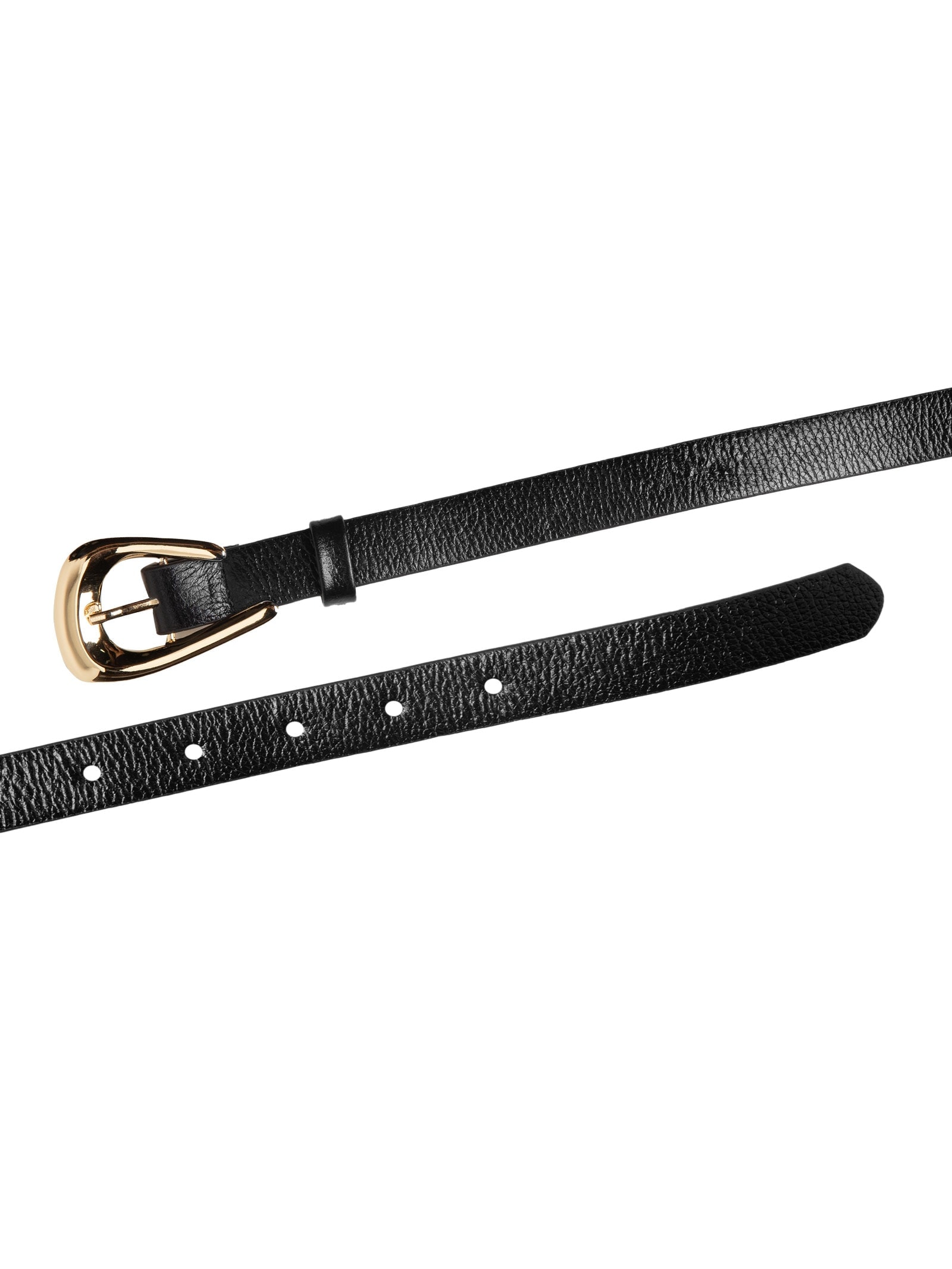 Cinto Feminino Em Couro Com Fivela Assimétrica Preto Market 33