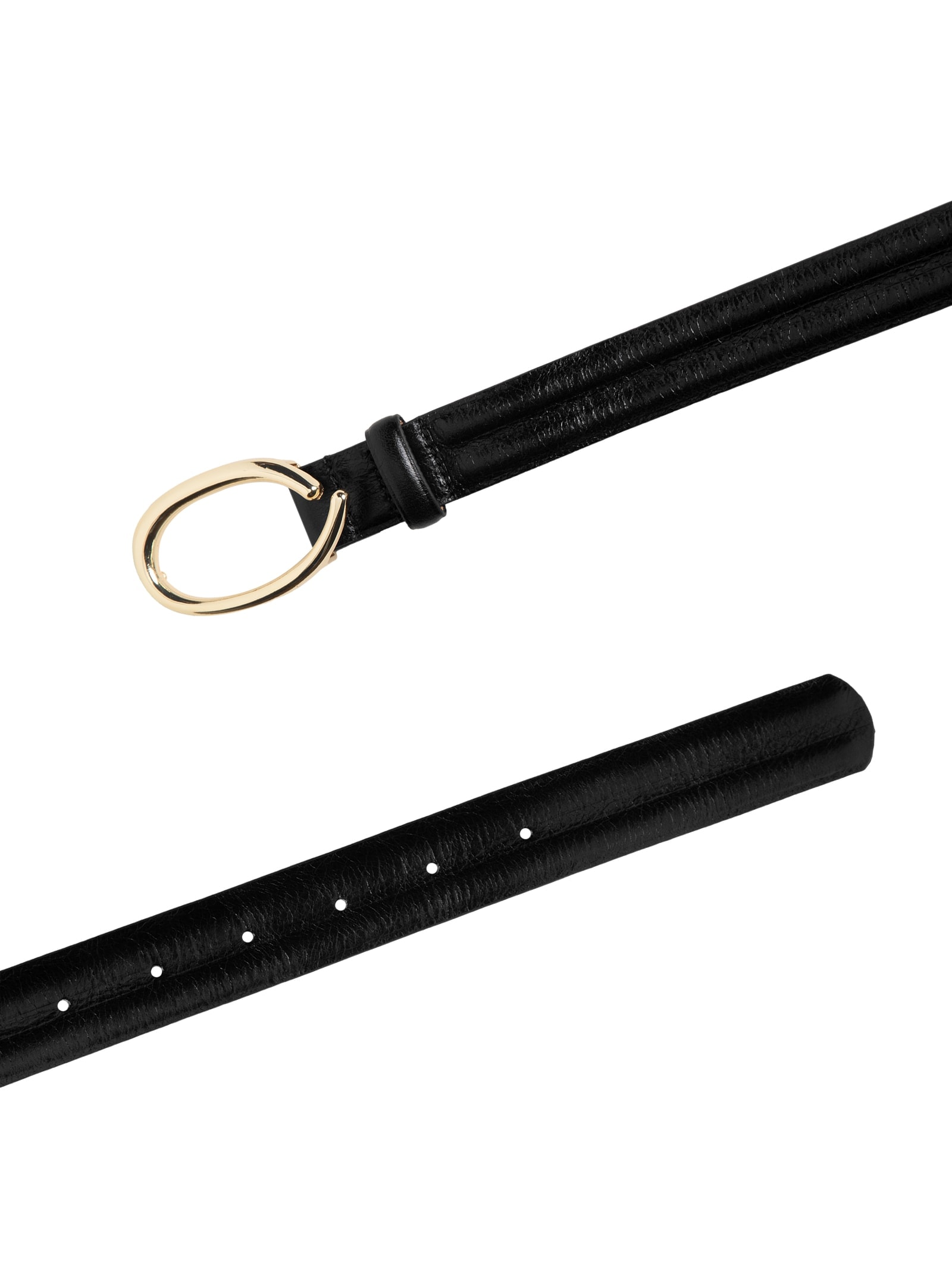 Cinto Feminino Em Couro Com Fivela Assimétrica Preto Market 33