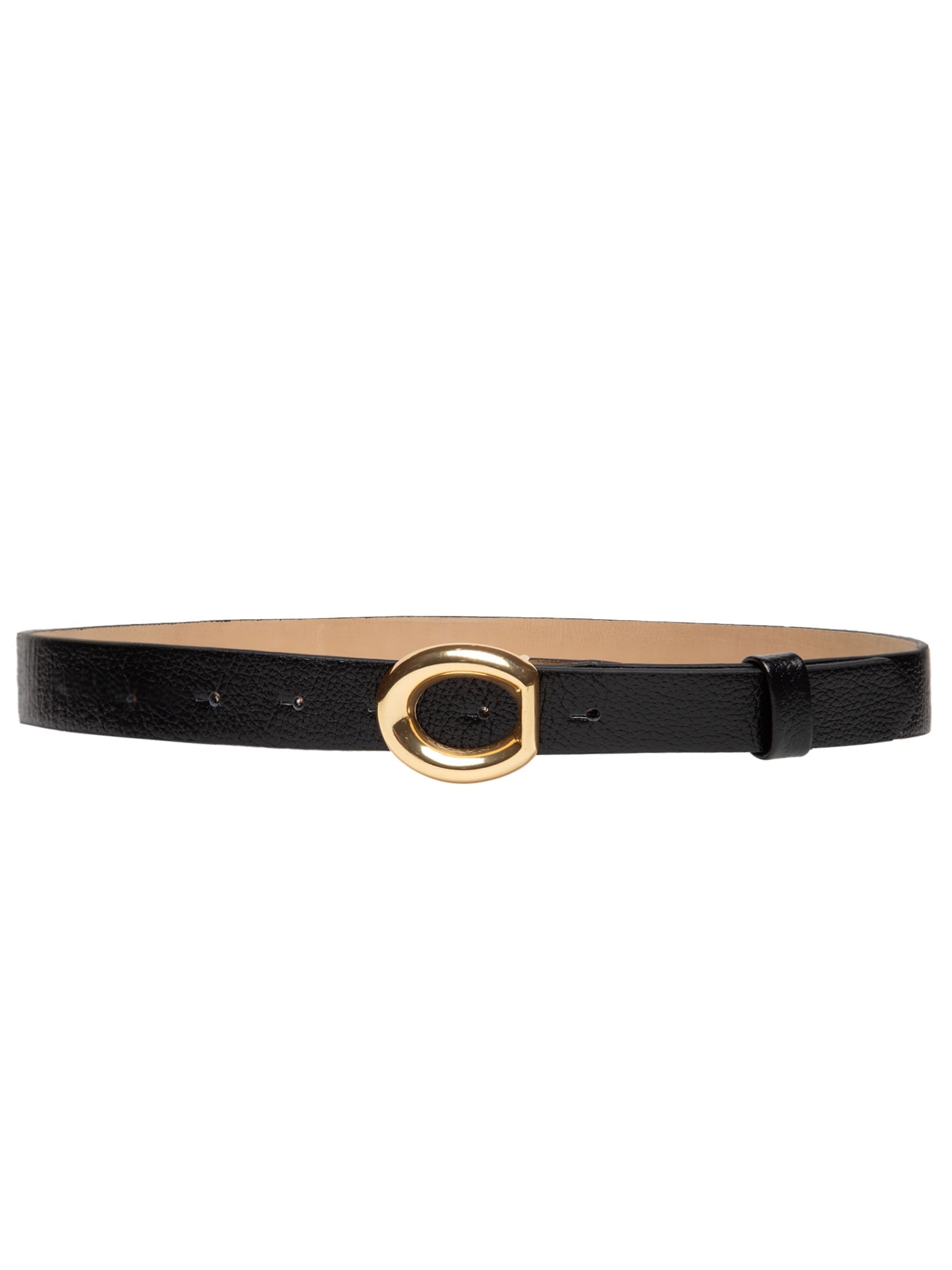 Cinto Feminino Em Couro Com Fivela Assimétrica Preto Market 33