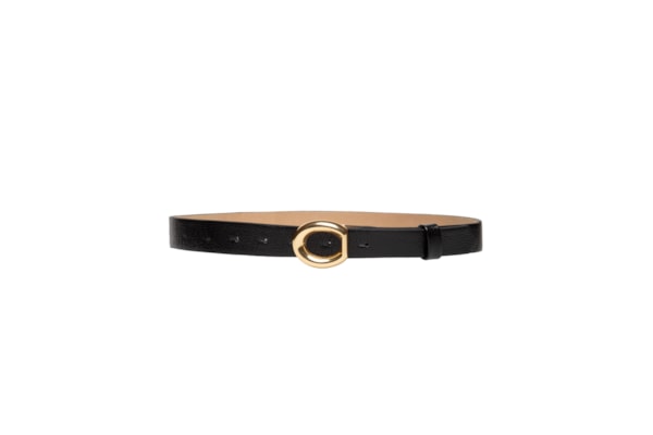 Cinto Feminino Em Couro Com Fivela Assimétrica - Preto