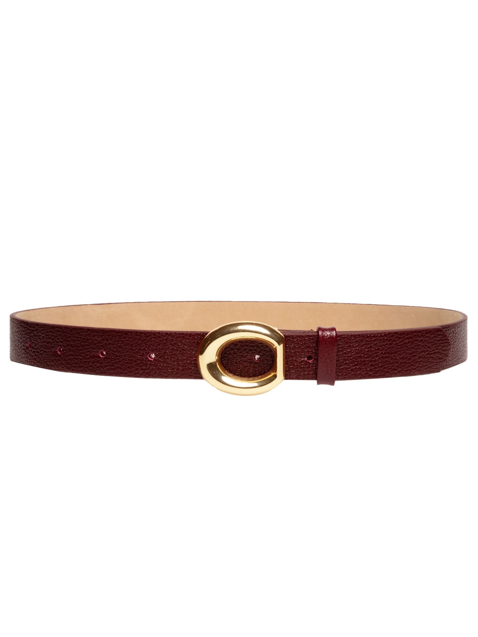 Cinto Feminino Em Couro Com Fivela Assimétrica Vermelho Market 33