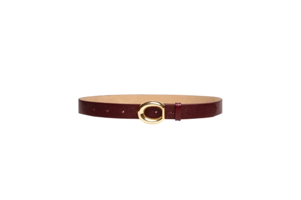 Cinto Feminino Em Couro Com Fivela Assimétrica - Vermelho