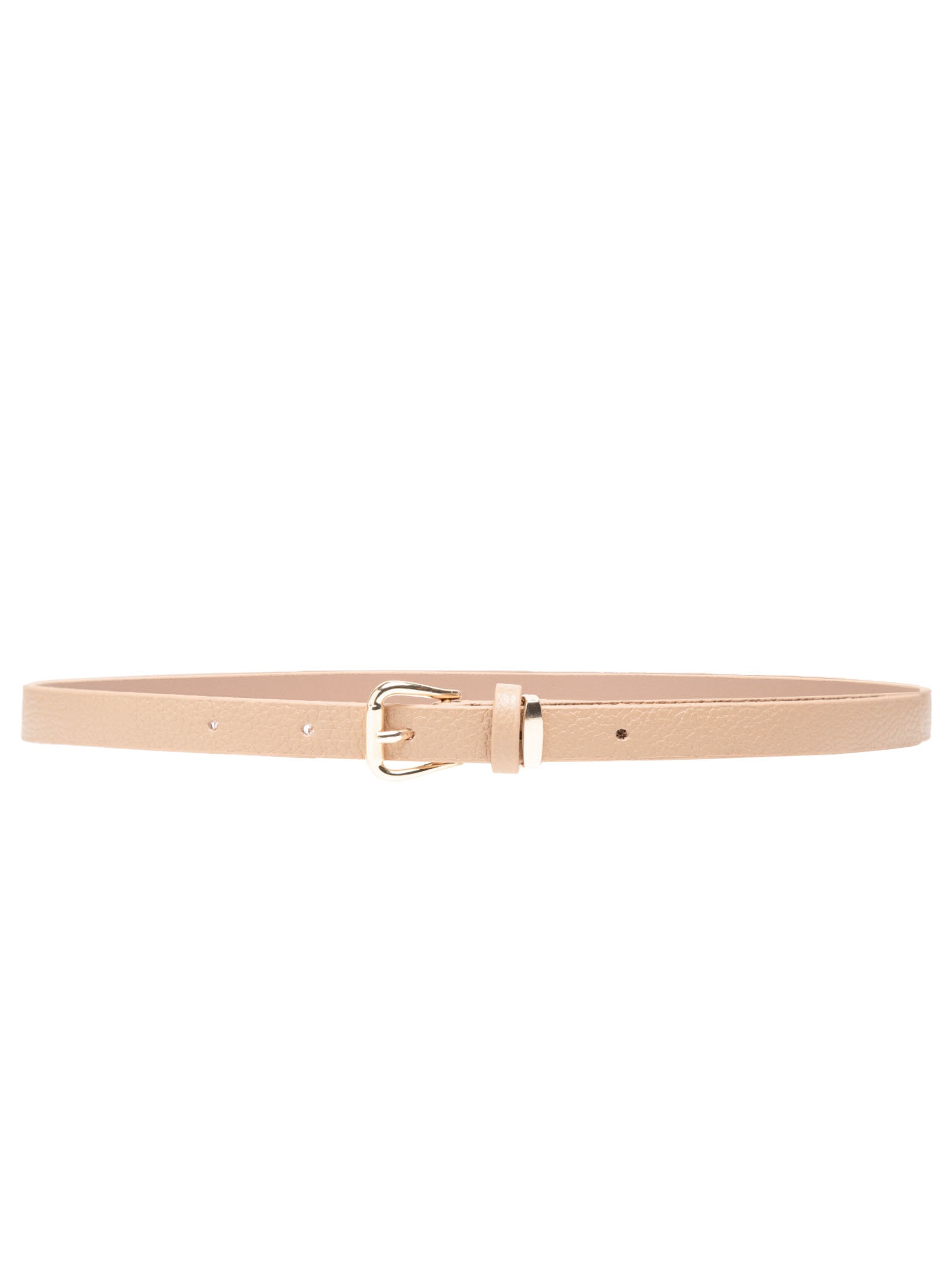 Cinto Feminino em Couro com Fivela Dourada Bege Market 33
