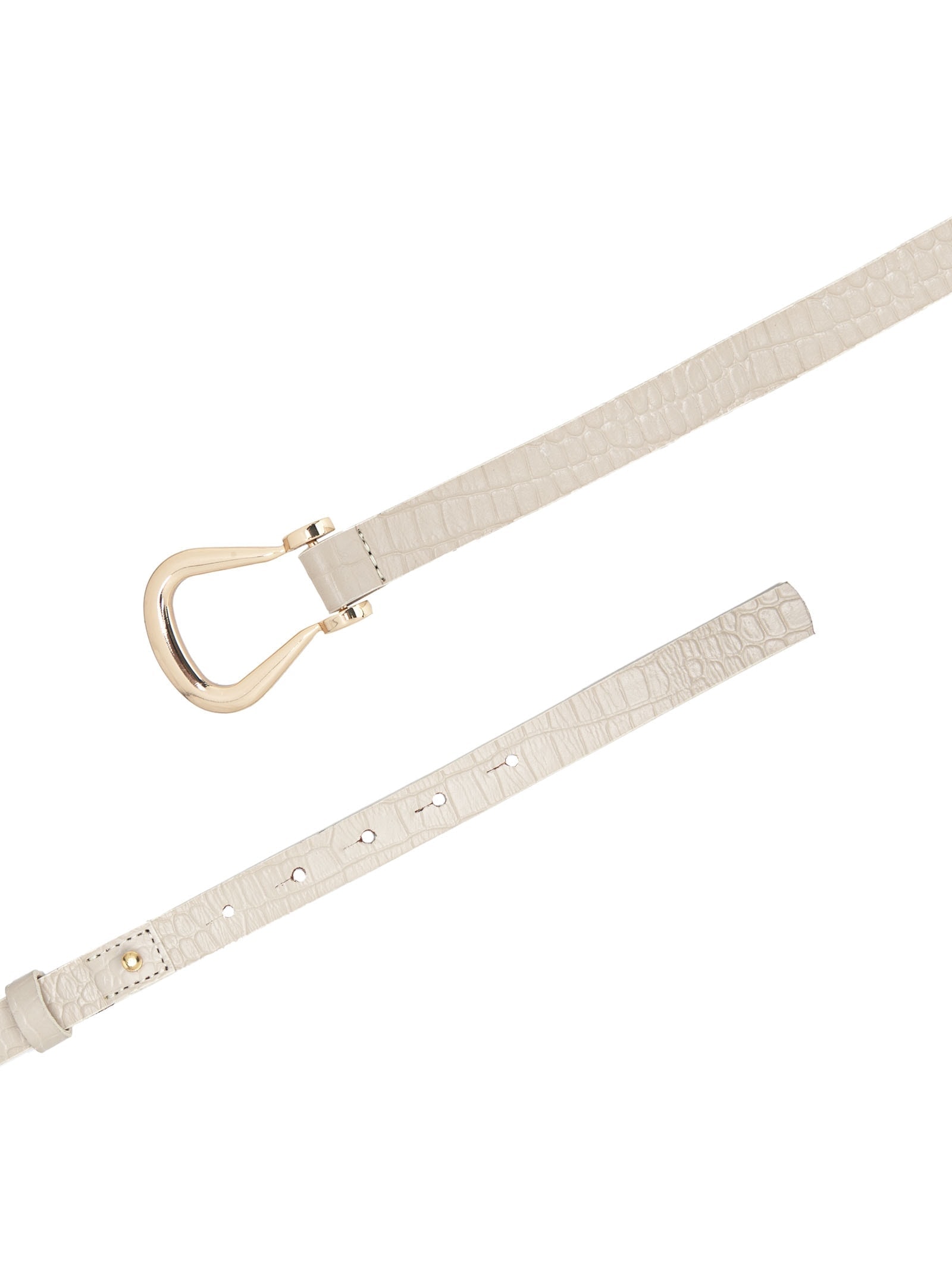 Cinto Feminino Em Couro Com Fivela Dourada Bege '2Essential