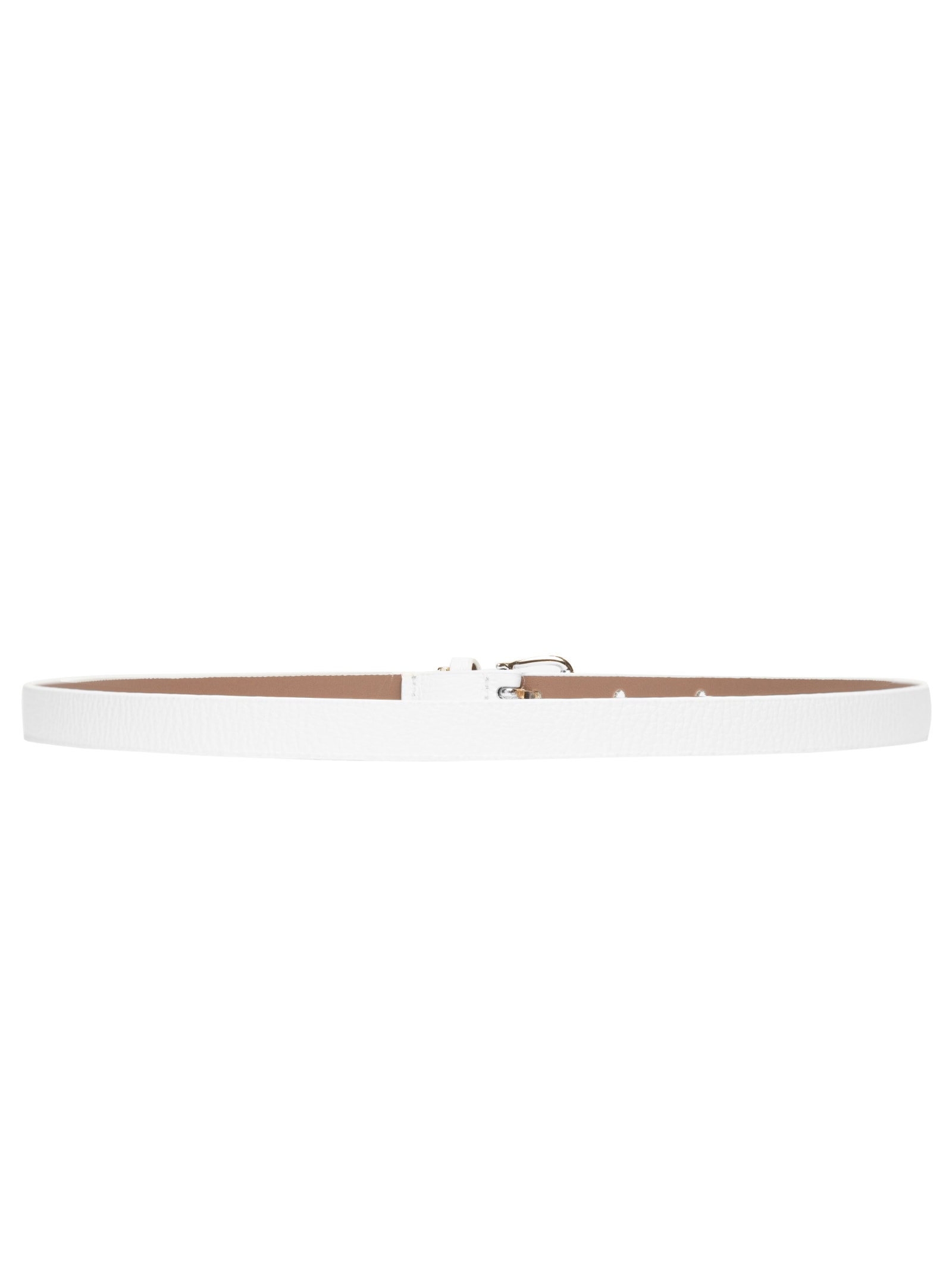 Cinto Feminino em Couro com Fivela Dourada Branco Market 33