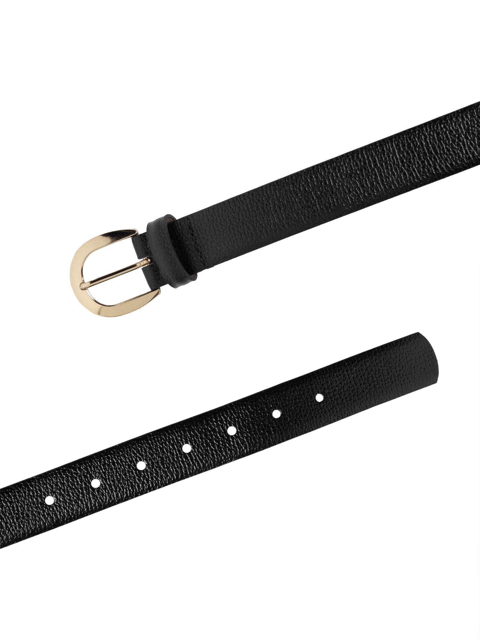 Cinto Feminino Em Couro Com Fivela Dourada Circular Preto Basiq