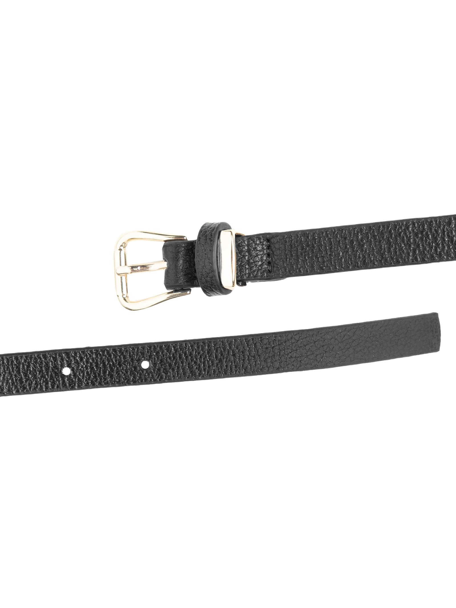 Cinto Feminino em Couro com Fivela Dourada Preto Market 33