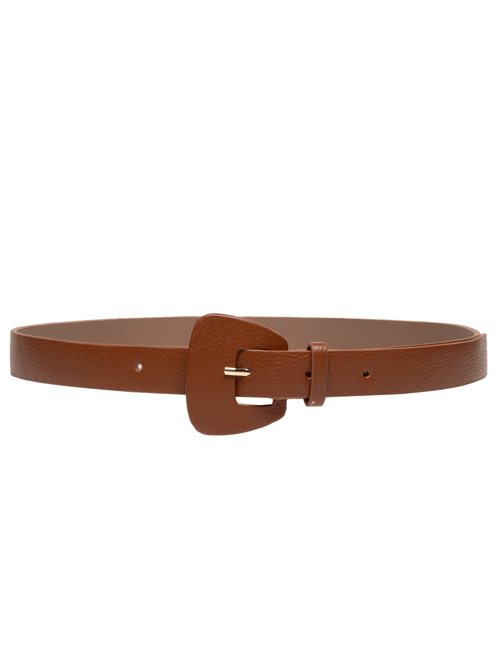 Cinto Feminino Em Couro Com Fivela Encapada Marrom Market 33