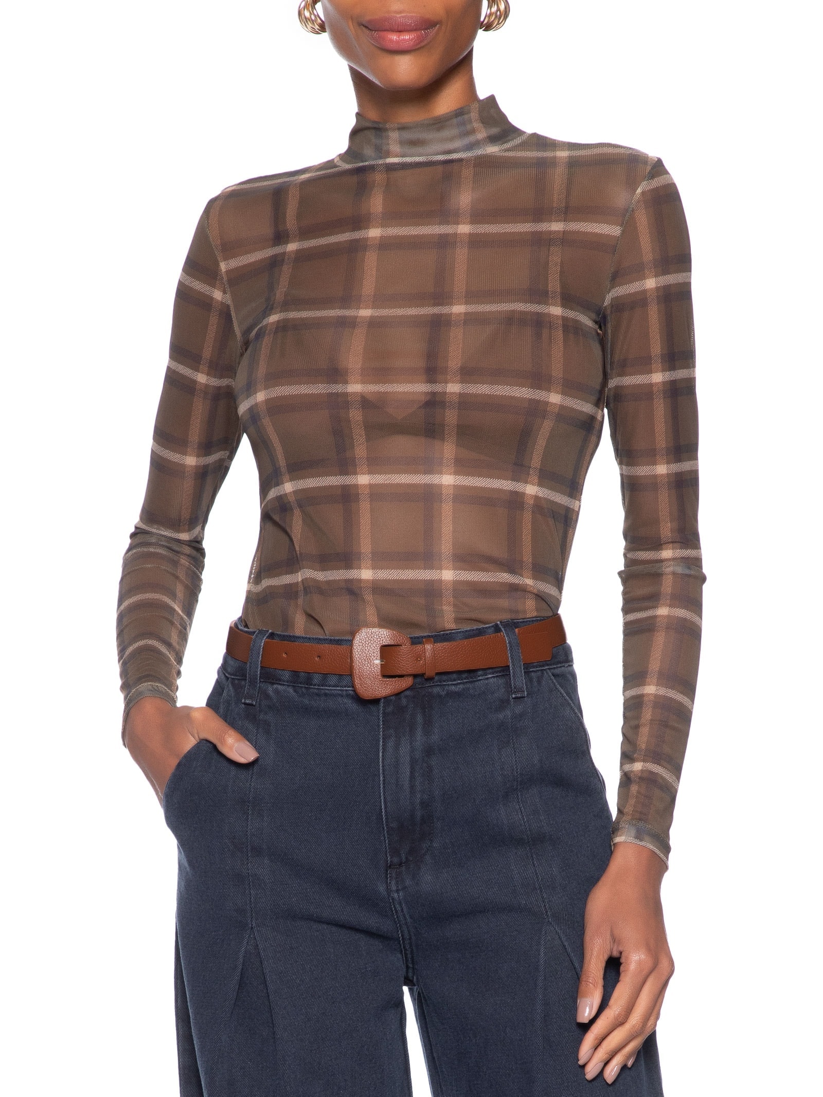 Cinto Feminino Em Couro Com Fivela Encapada Marrom Market 33