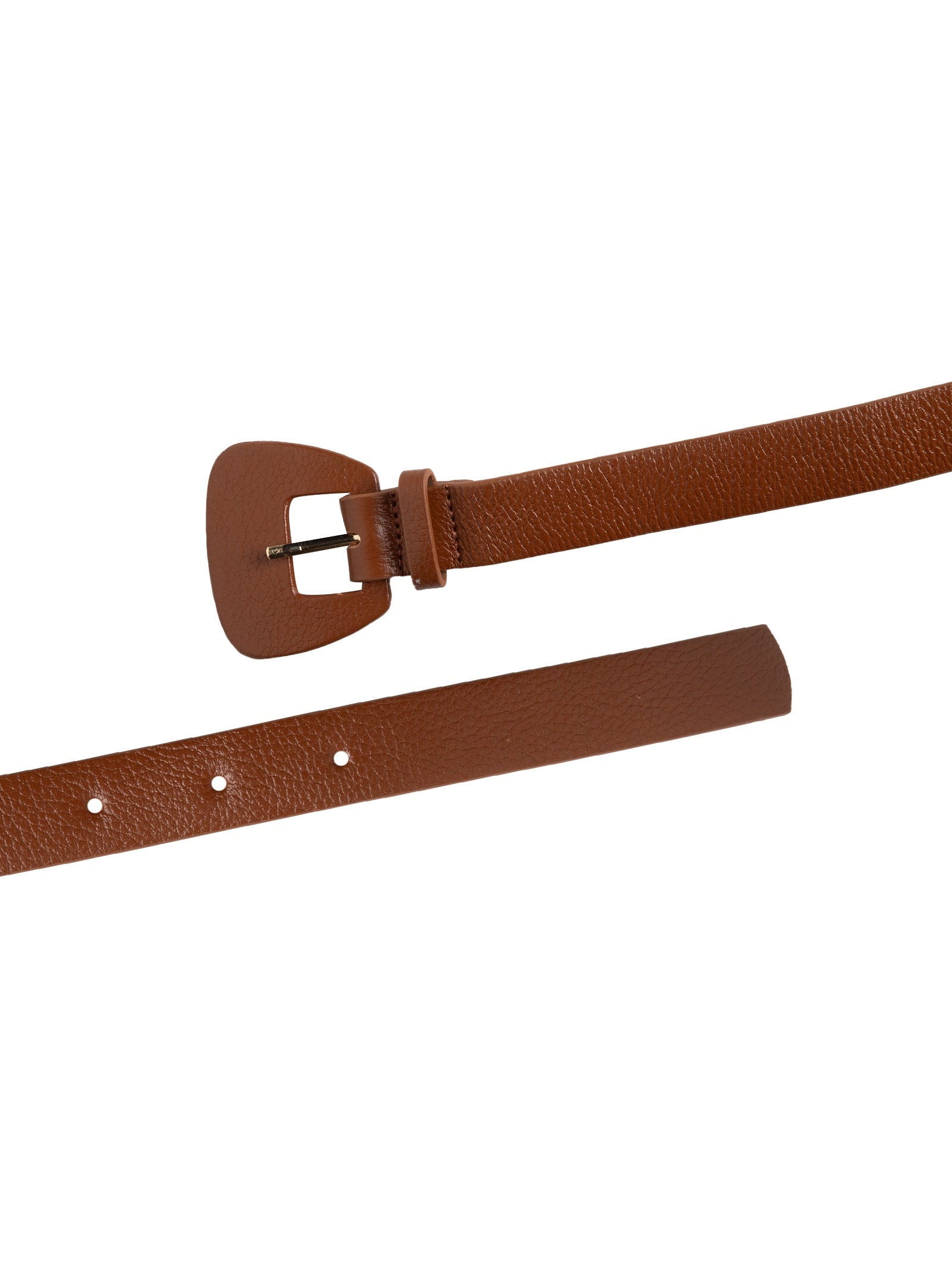 Cinto Feminino Em Couro Com Fivela Encapada Marrom Market 33