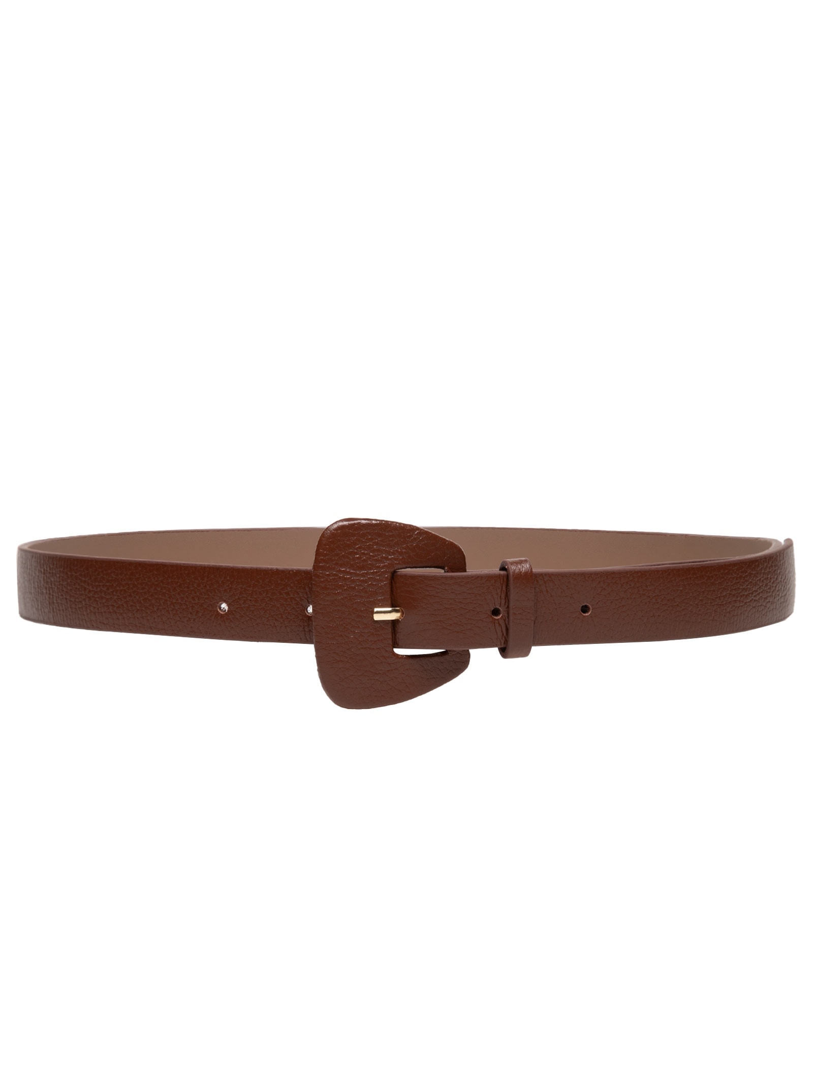 Cinto Feminino Em Couro Com Fivela Encapada Marrom Market 33