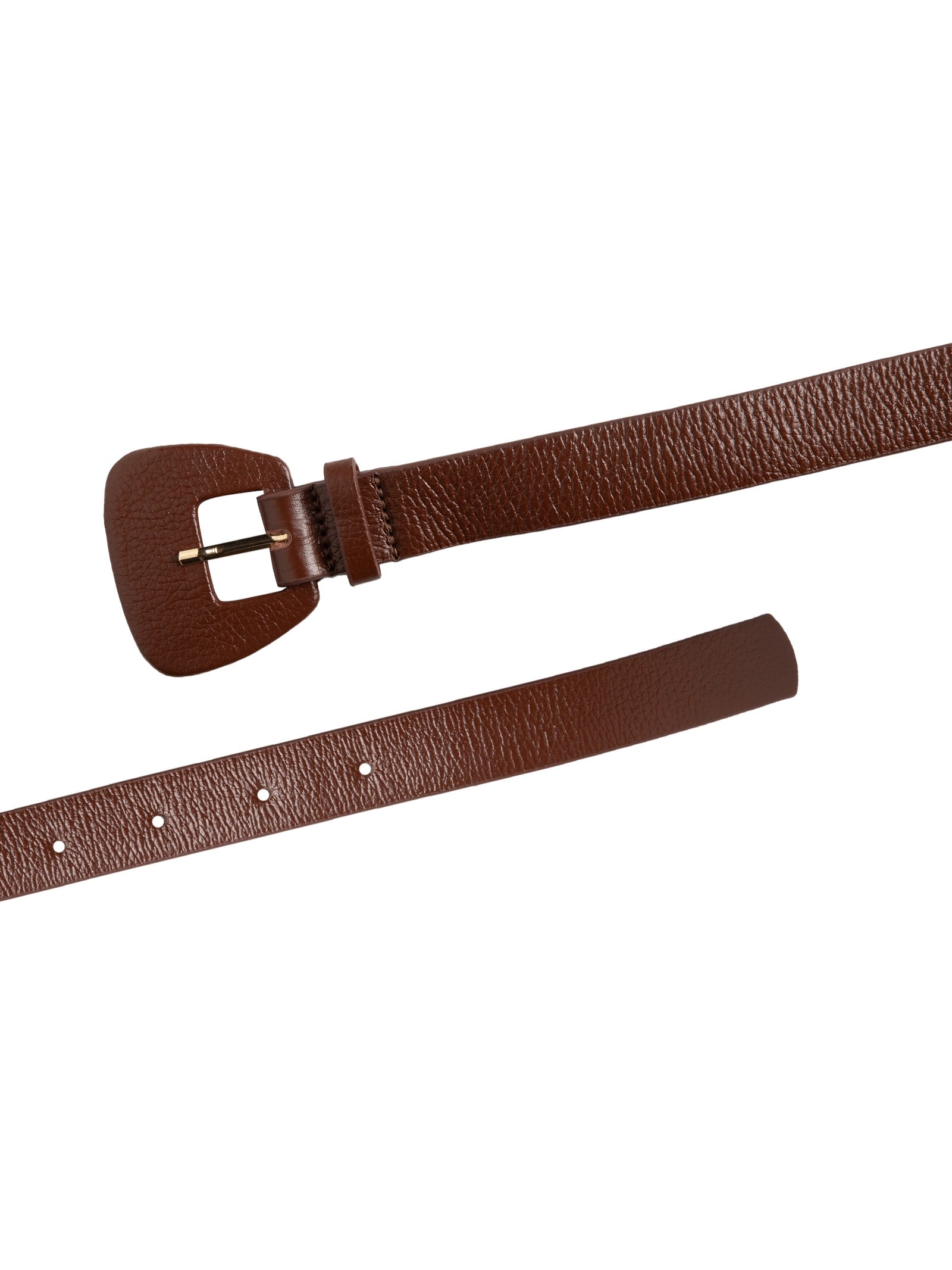 Cinto Feminino Em Couro Com Fivela Encapada Marrom Market 33