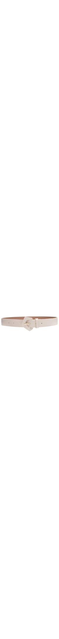 Cinto Feminino Em Couro Com Fivela Encapada Pentagonal - Off White