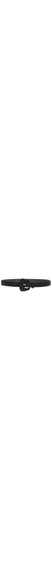 Cinto Feminino Em Couro Com Fivela Encapada - Preto